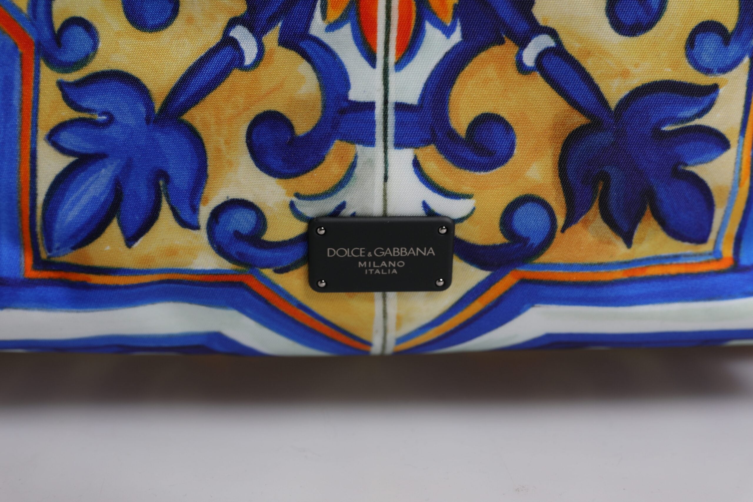 Dolce &amp; Gabbana Multicolor Majolica Print Nylon Travel Backpack Bag