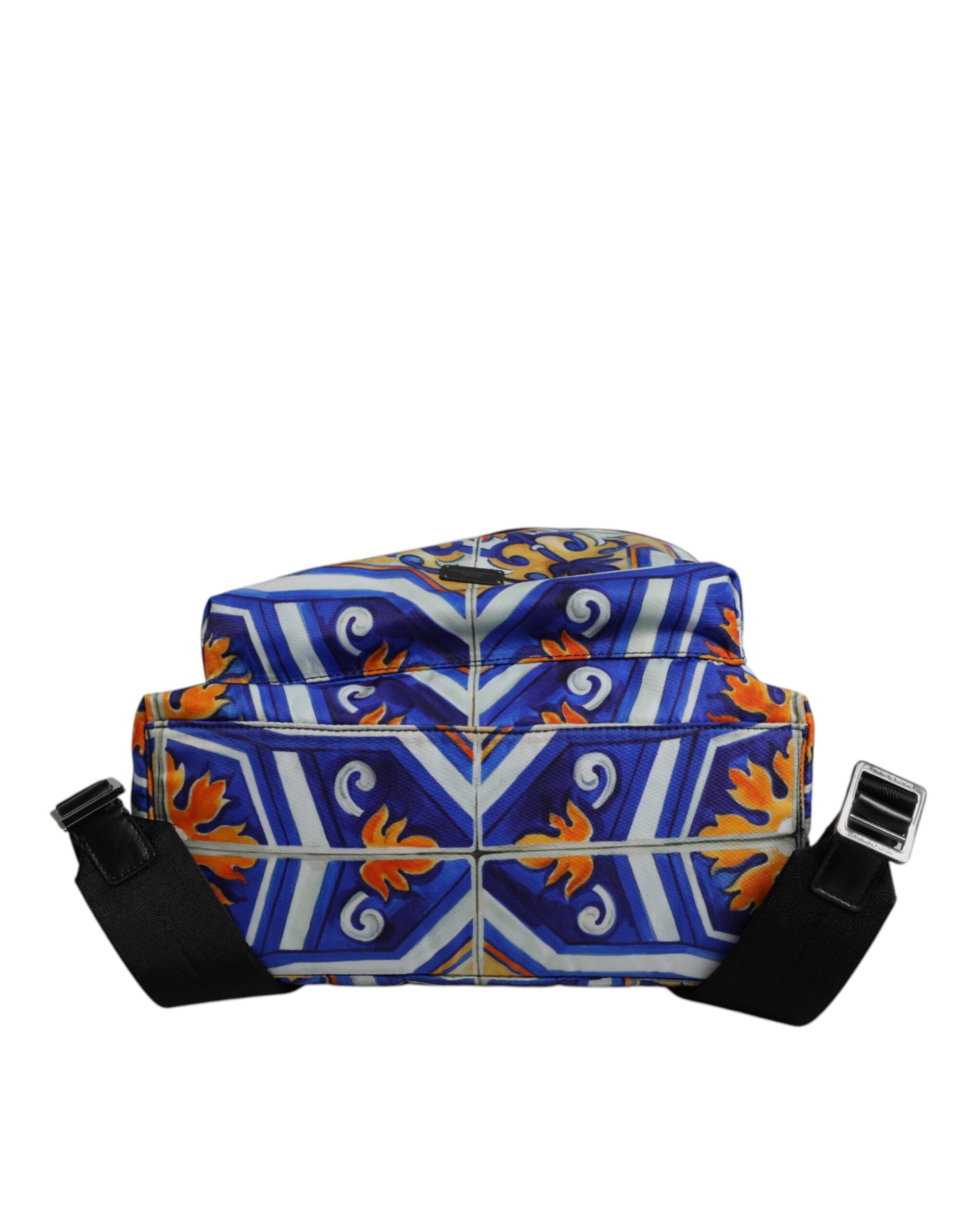 Dolce &amp; Gabbana Multicolor Majolica Print Nylon Travel Backpack Bag