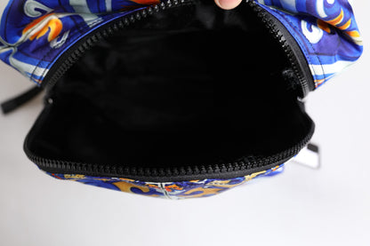 Dolce &amp; Gabbana Multicolor Majolica Print Nylon Travel Backpack Bag