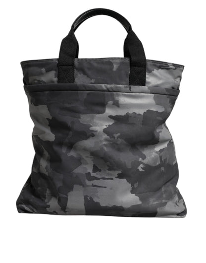 Dolce &amp; Gabbana Black Camouflage Shoulder Strap Logo Plaque Bag