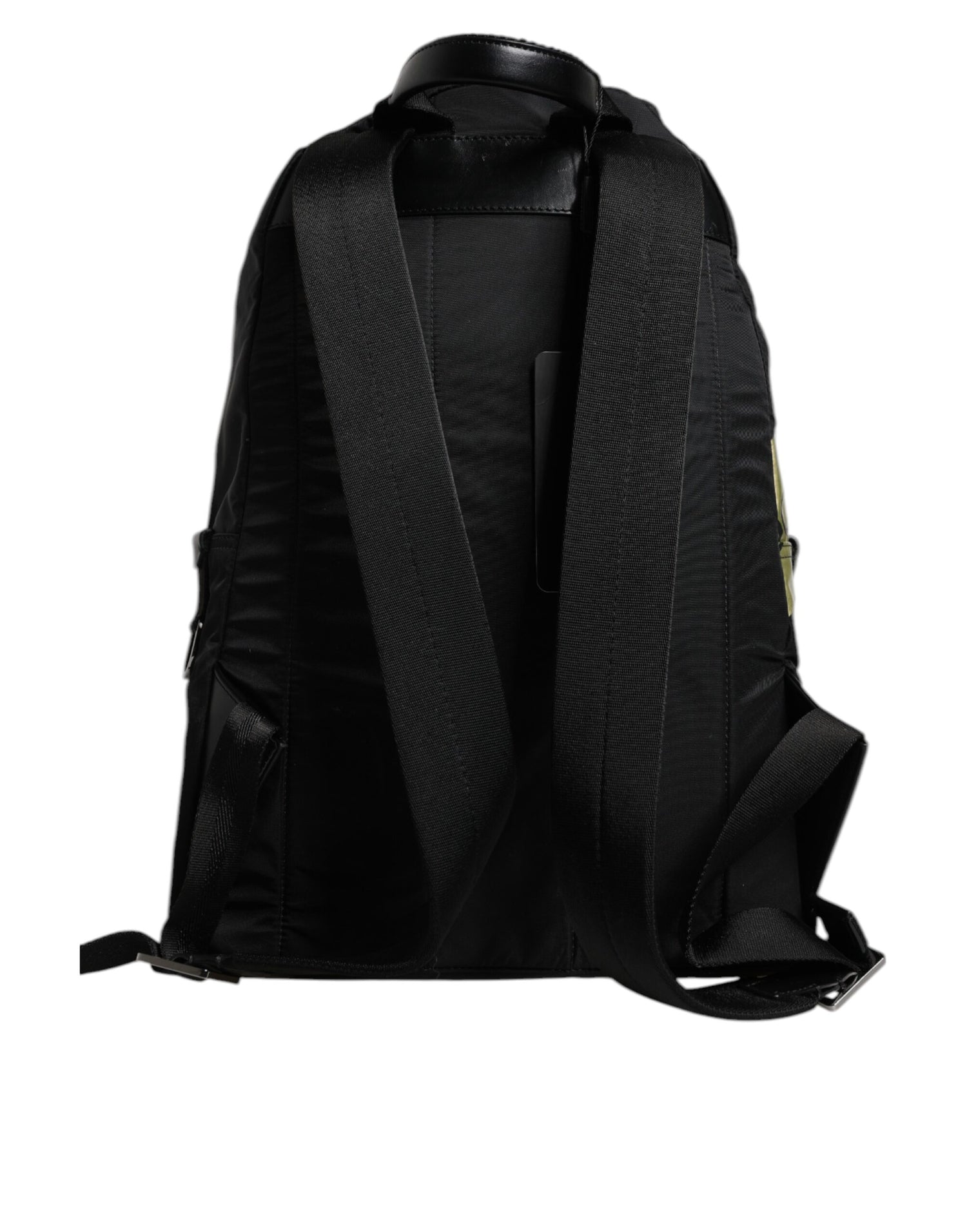 Dolce &amp; Gabbana Black Logo Tape Polyamide School Travel Backpack Bag