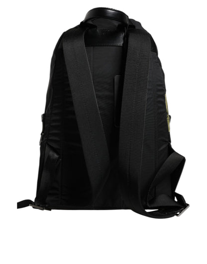 Dolce &amp; Gabbana Black Logo Tape Polyamide School Travel Backpack Bag