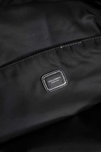 Dolce &amp; Gabbana Black Logo Tape Polyamide School Travel Backpack Bag