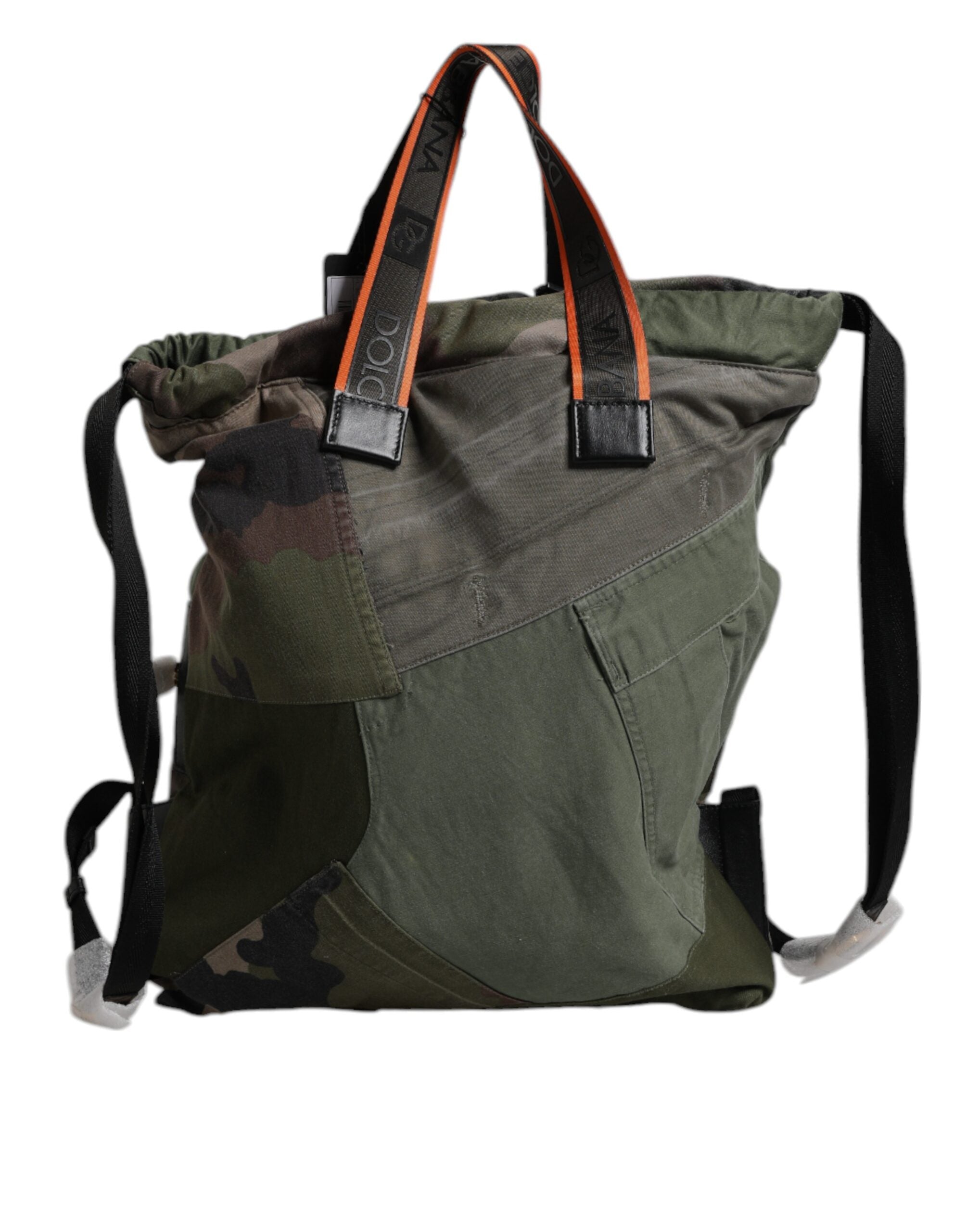 Dolce &amp; Gabbana Military Green Patchwork Rucksack Backpack Bag