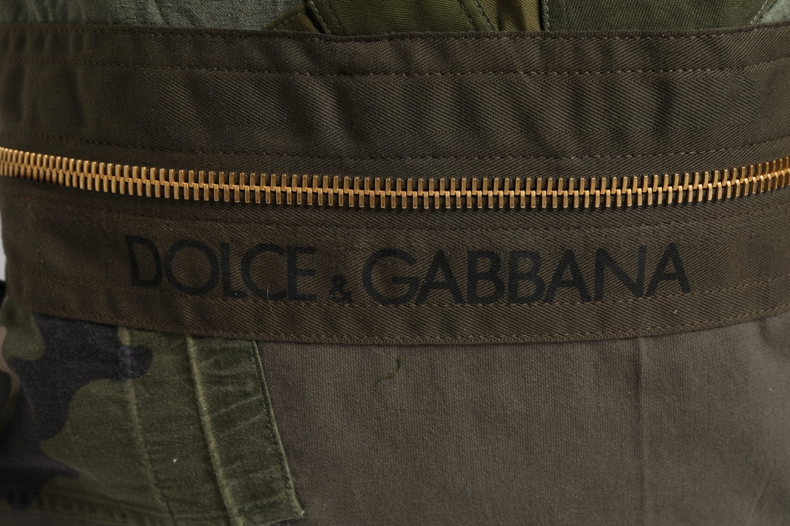 Dolce &amp; Gabbana Military Green Patchwork Rucksack Backpack Bag