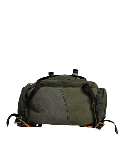 Dolce &amp; Gabbana Military Green Patchwork Travel Backpack Bag