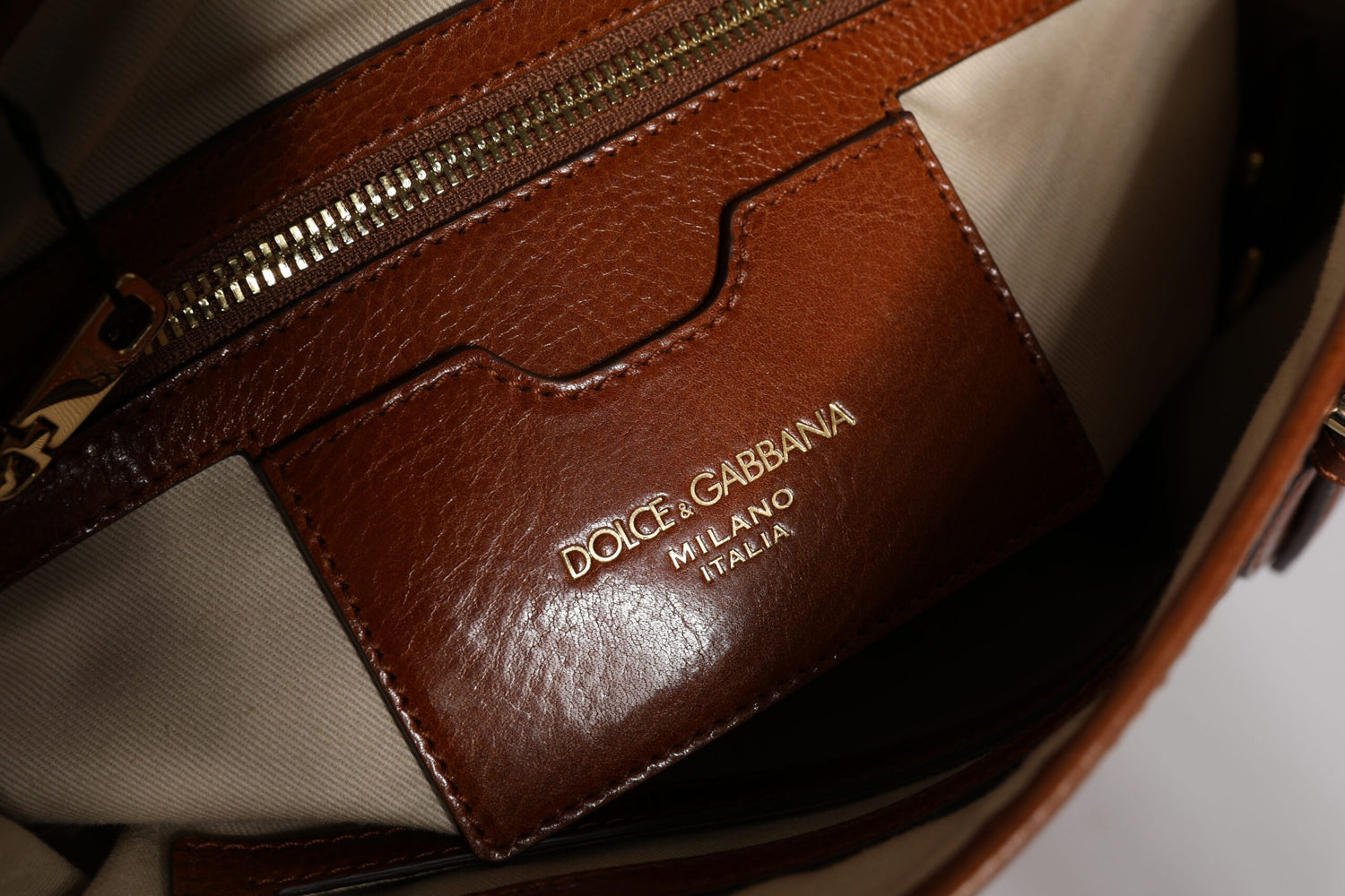Dolce &amp; Gabbana Brown Leopard Leather Shoulder Strap Tote Bag