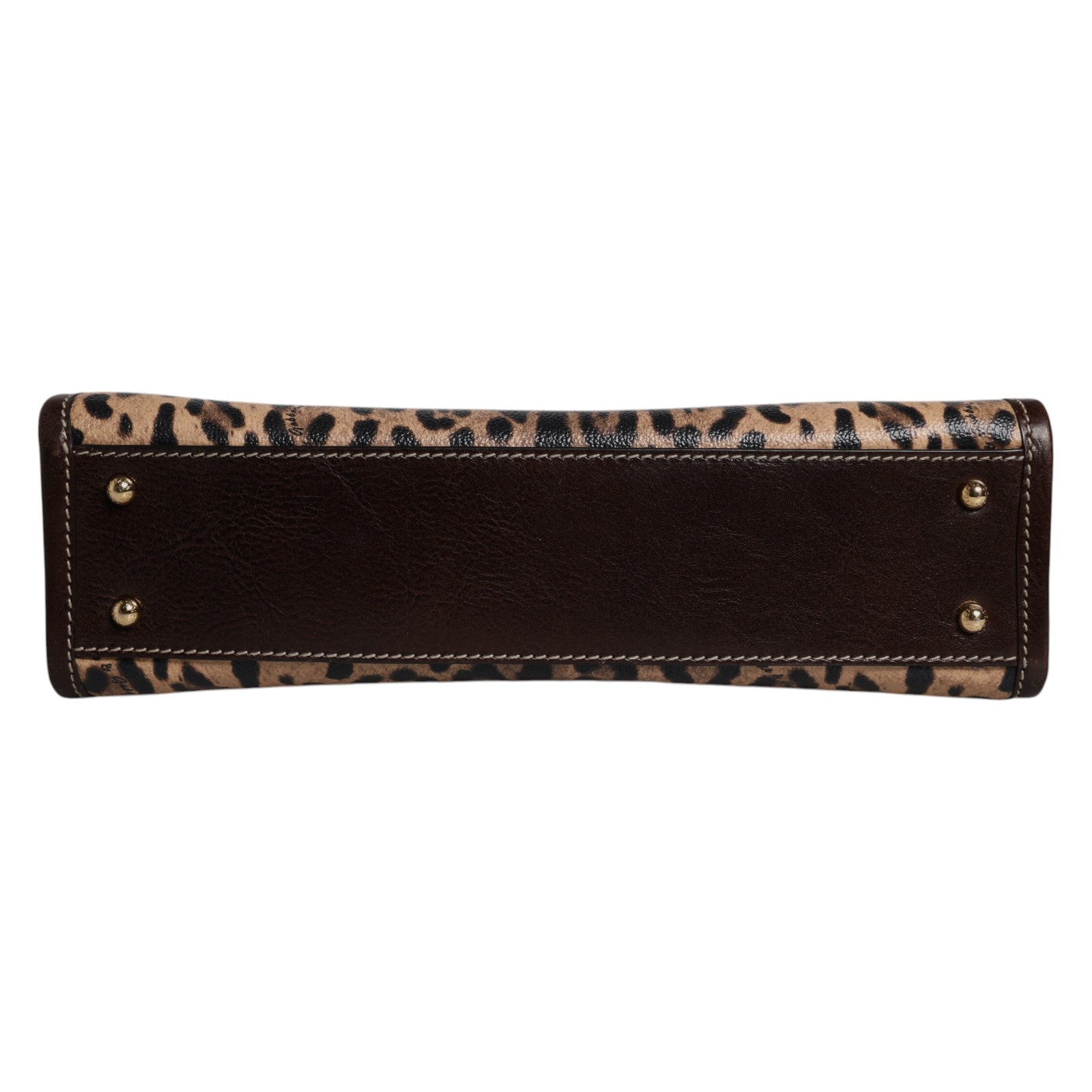 Dolce &amp; Gabbana Brown Leopard Leather Shoulder Strap Tote Bag