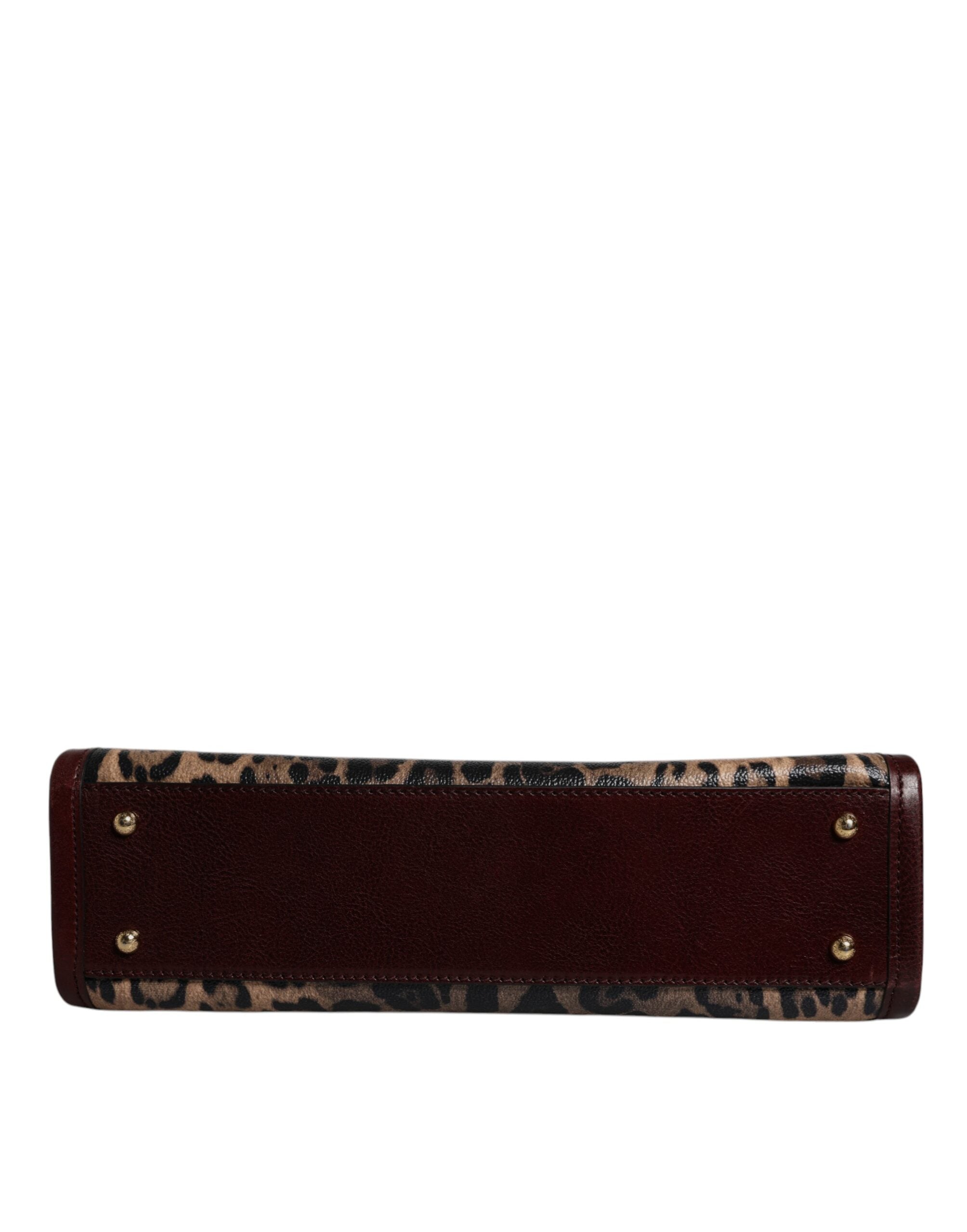 Dolce &amp; Gabbana Brown Leopard Leather Shoulder Strap Tote Bag