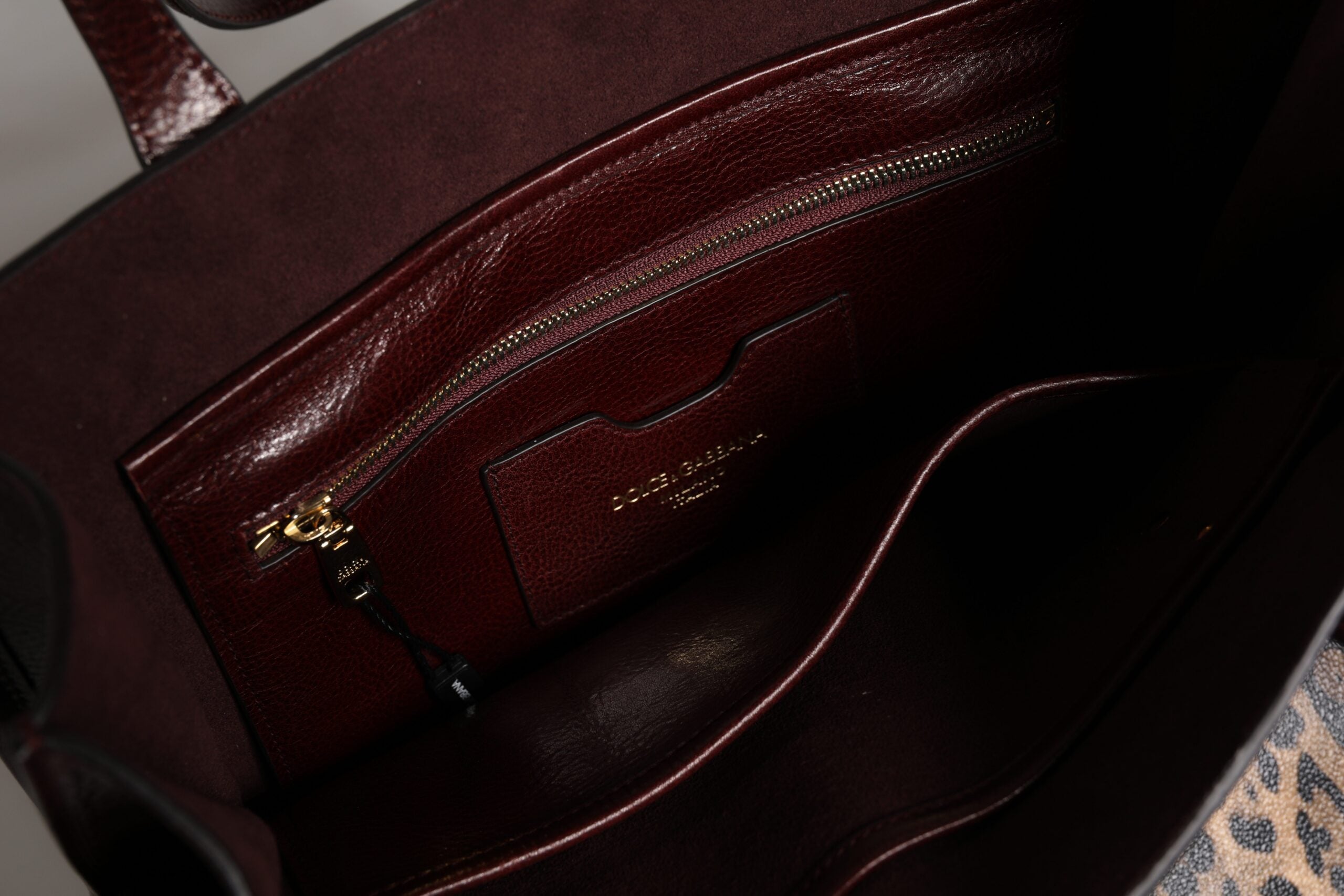 Dolce &amp; Gabbana Brown Leopard Leather Shoulder Strap Tote Bag