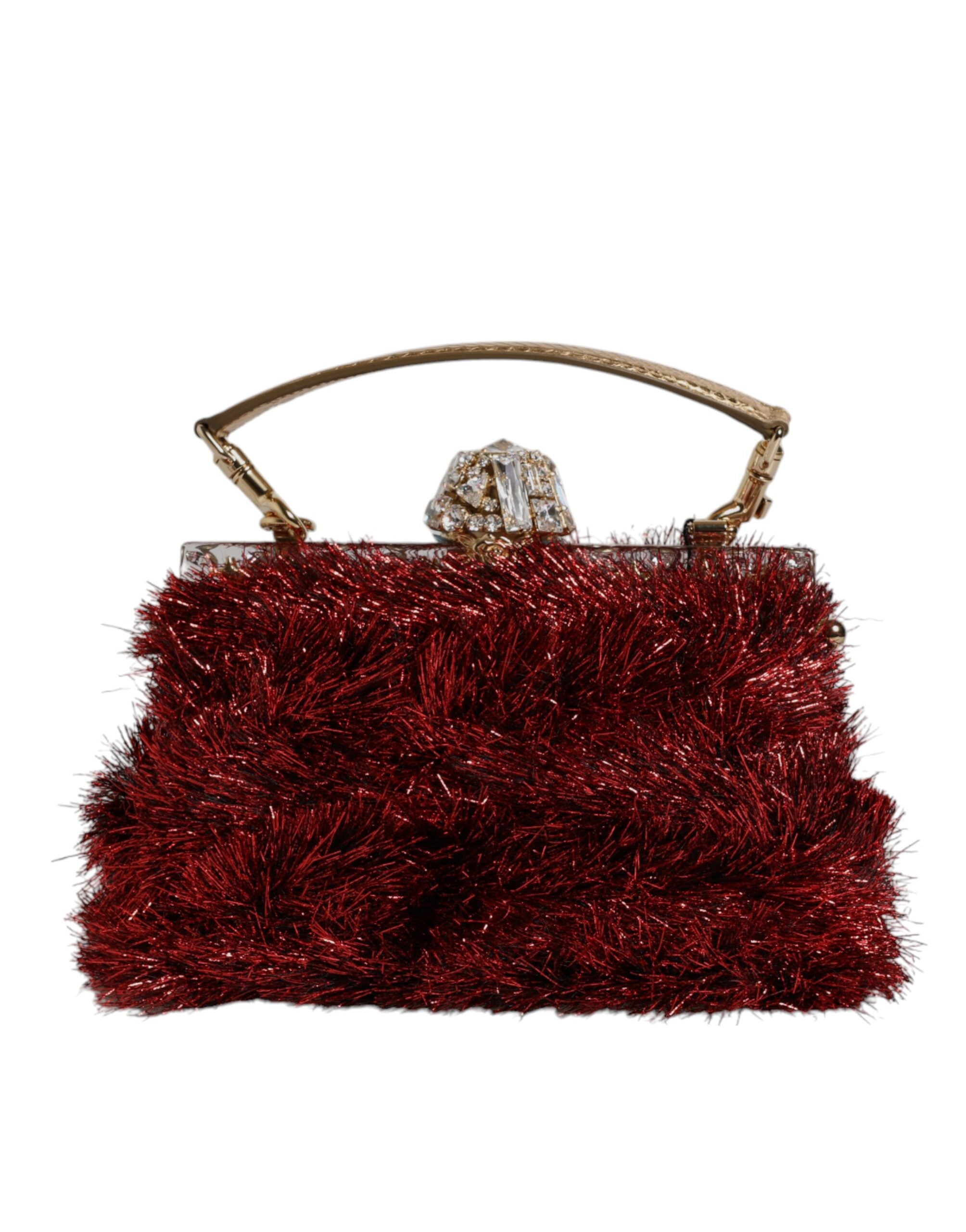 Dolce &amp;amp; Gabbana Rödguldkedja VANDA Glitterkristaller Aftonkuvertväska