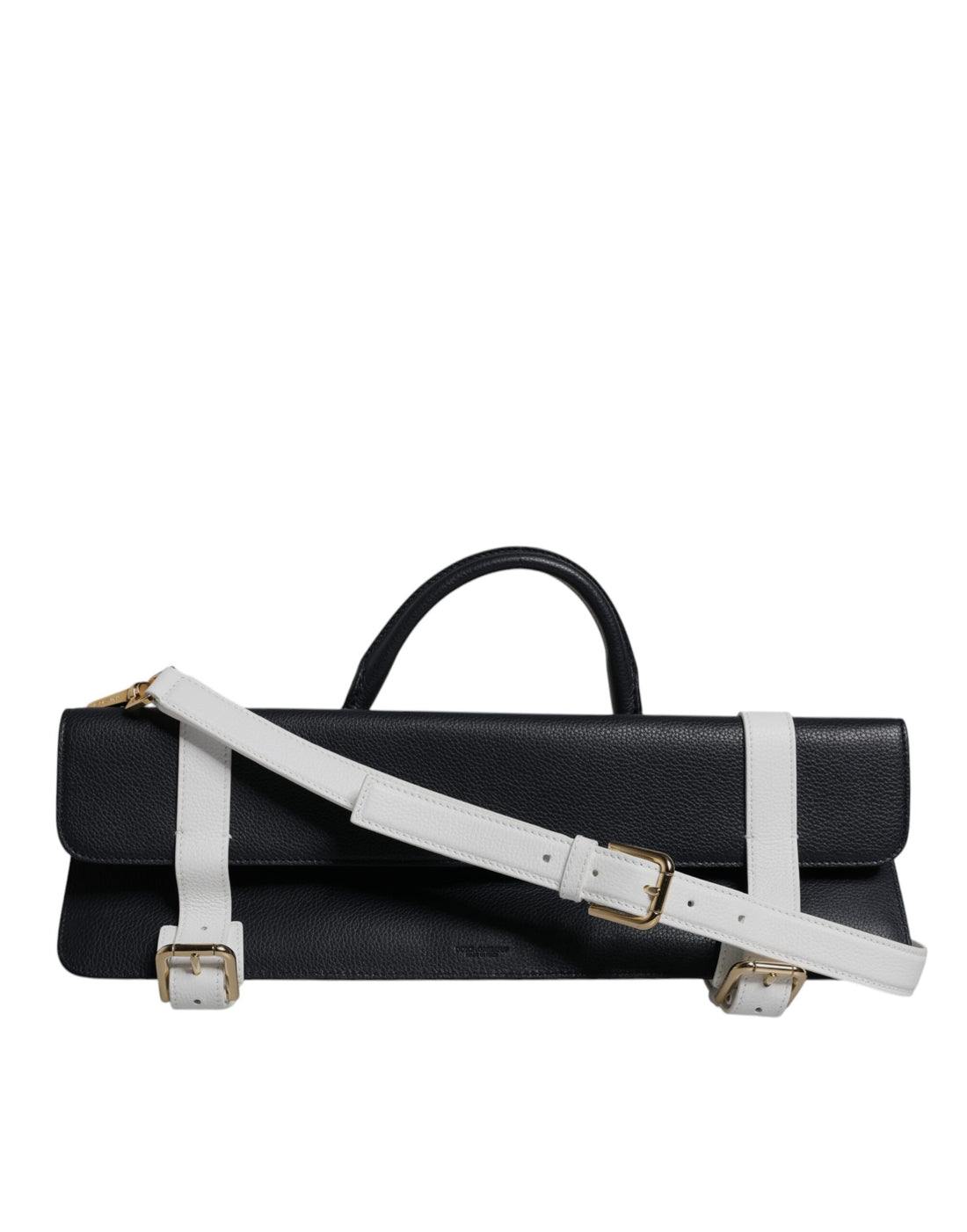 Dolce &amp; Gabbana Blue White Calfskin Leather Crossbody Shoulder Bag