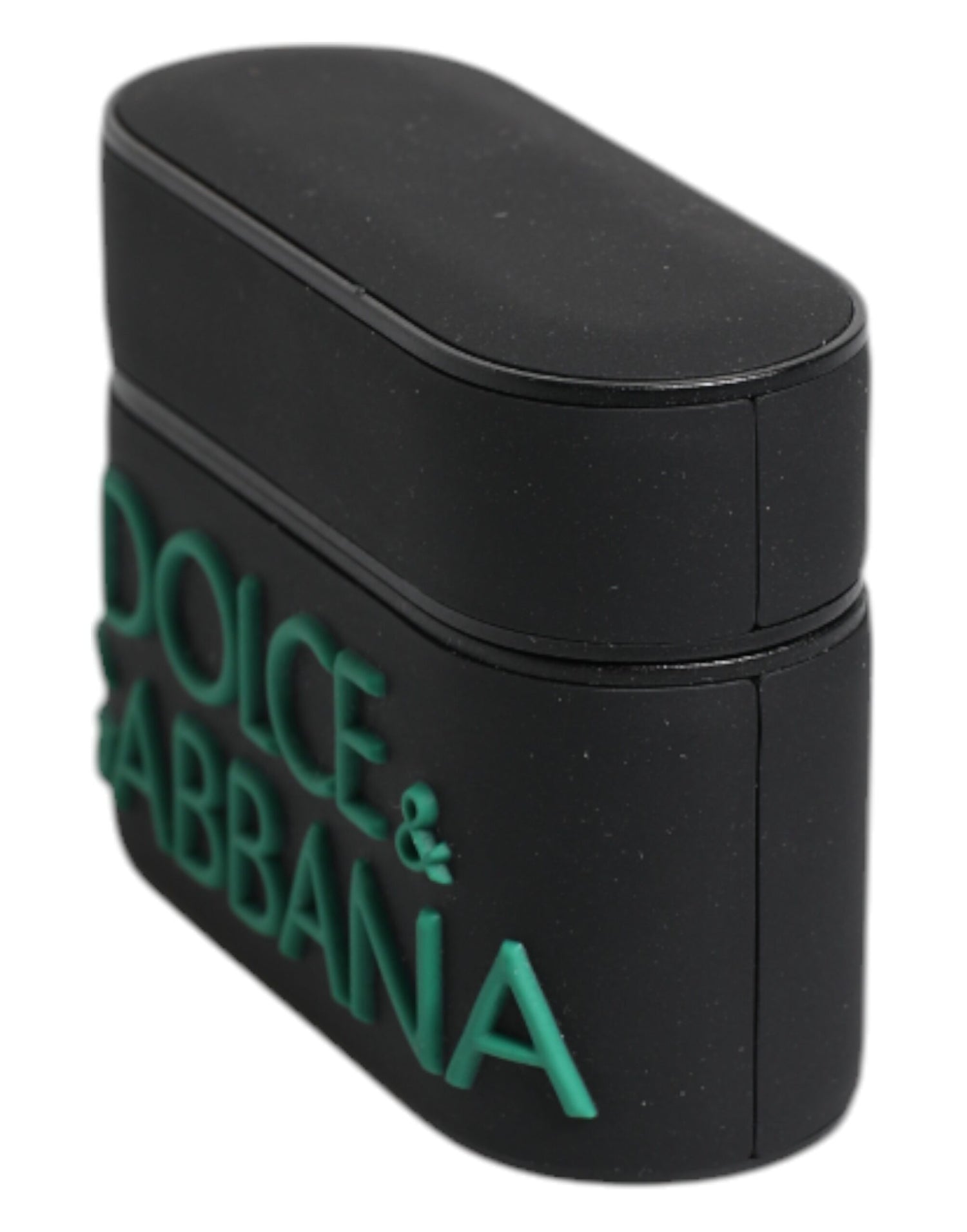 Dolce &amp; Gabbana Black Orange Silicone Embossed Logo Airpods Case
