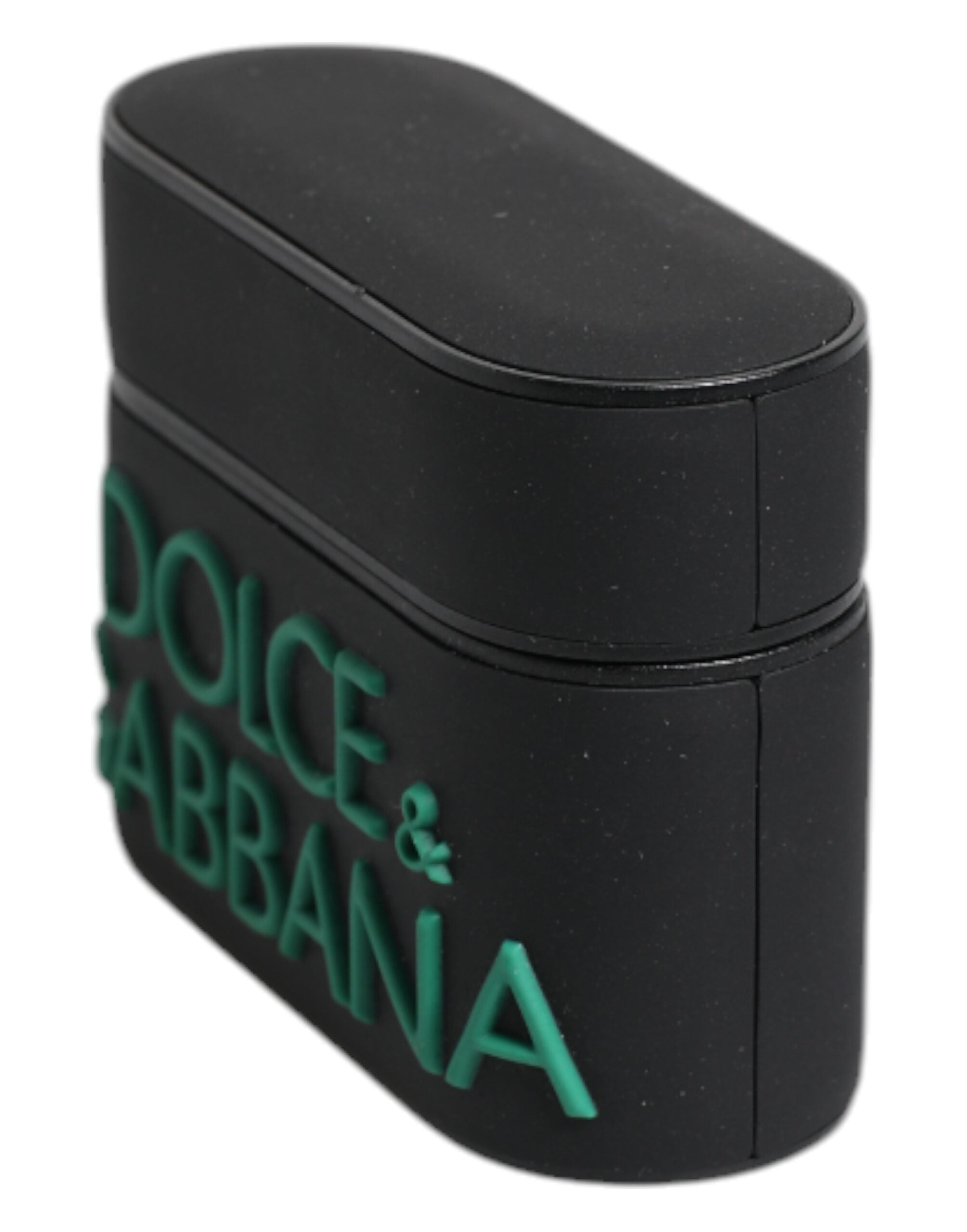 Dolce &amp; Gabbana Black Orange Silicone Embossed Logo Airpods Case