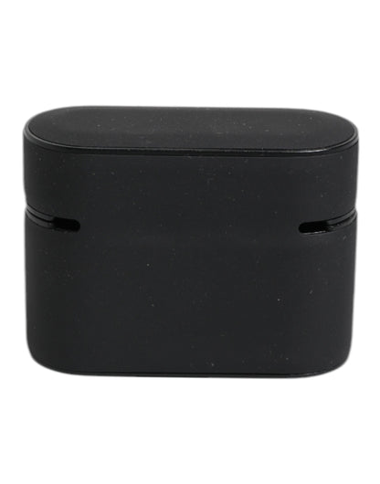 Dolce &amp; Gabbana Black Orange Silicone Embossed Logo Airpods Case