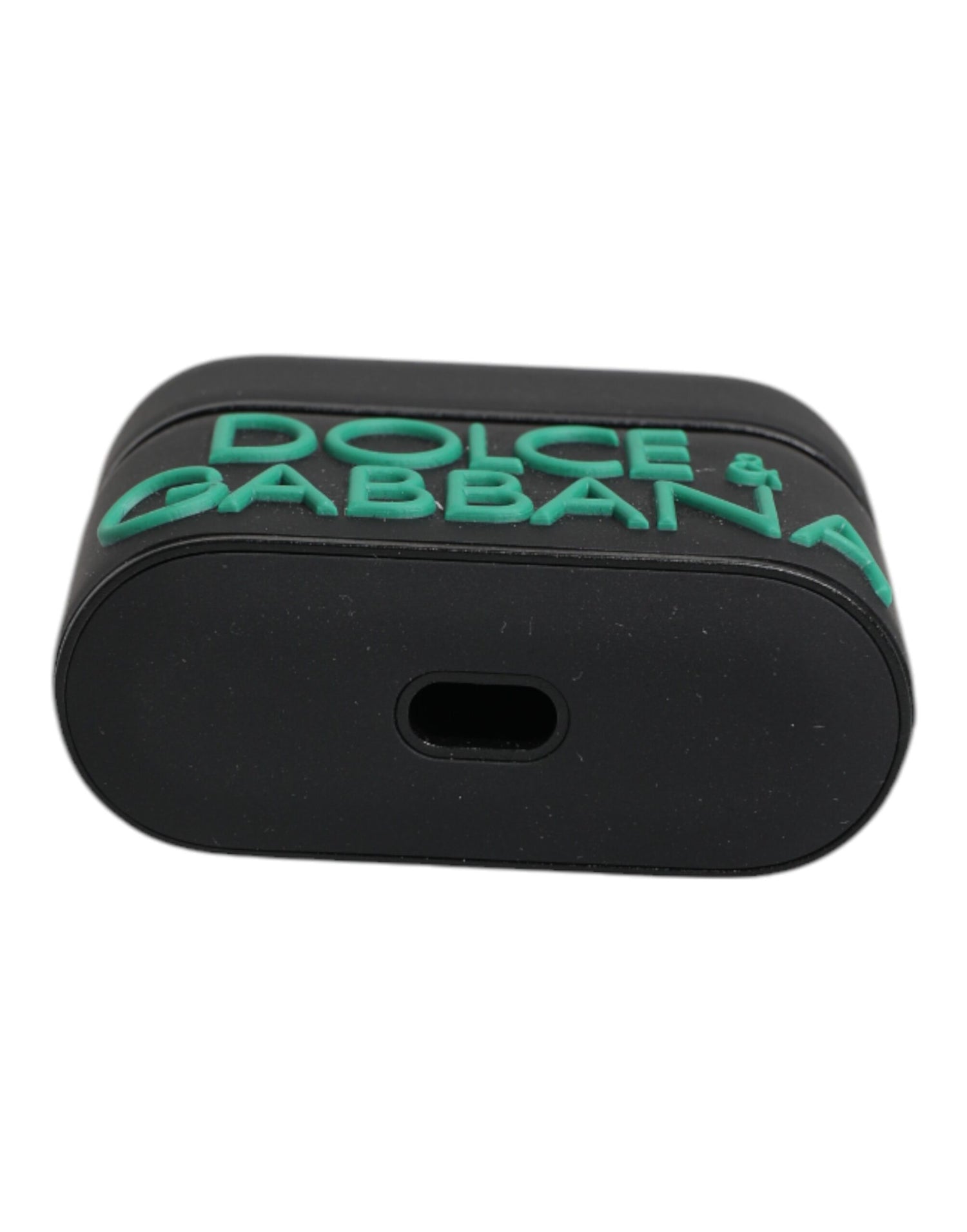 Dolce &amp; Gabbana Black Orange Silicone Embossed Logo Airpods Case