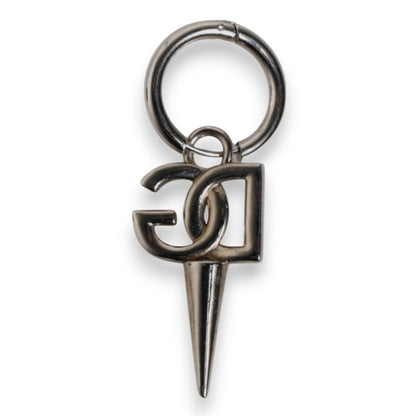 Dolce &amp; Gabbana Silver Brass DG Logo Metal Ring Holder Keychain Keyring