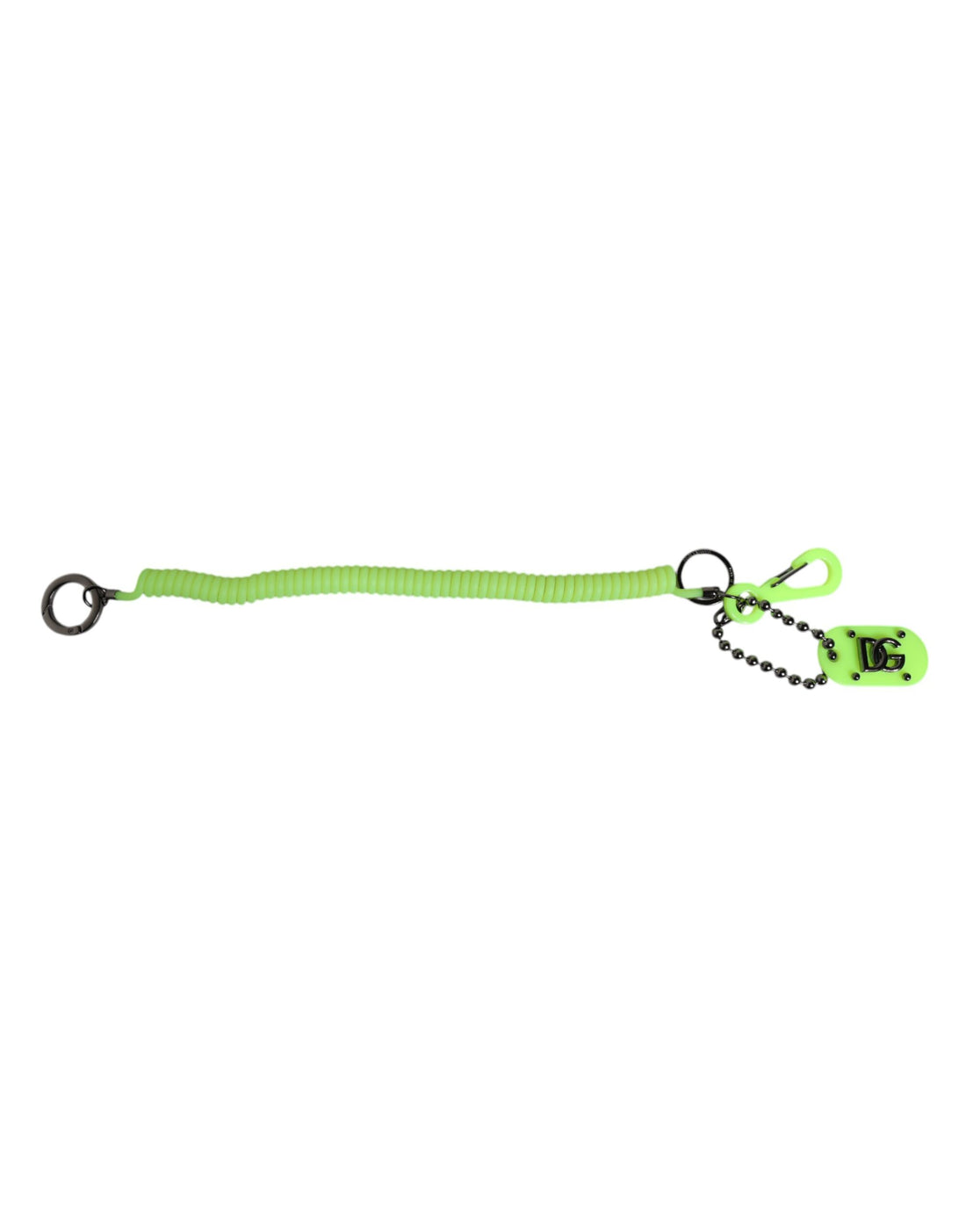 Dolce &amp; Gabbana Green Springy Key Holder DG Logo Men&