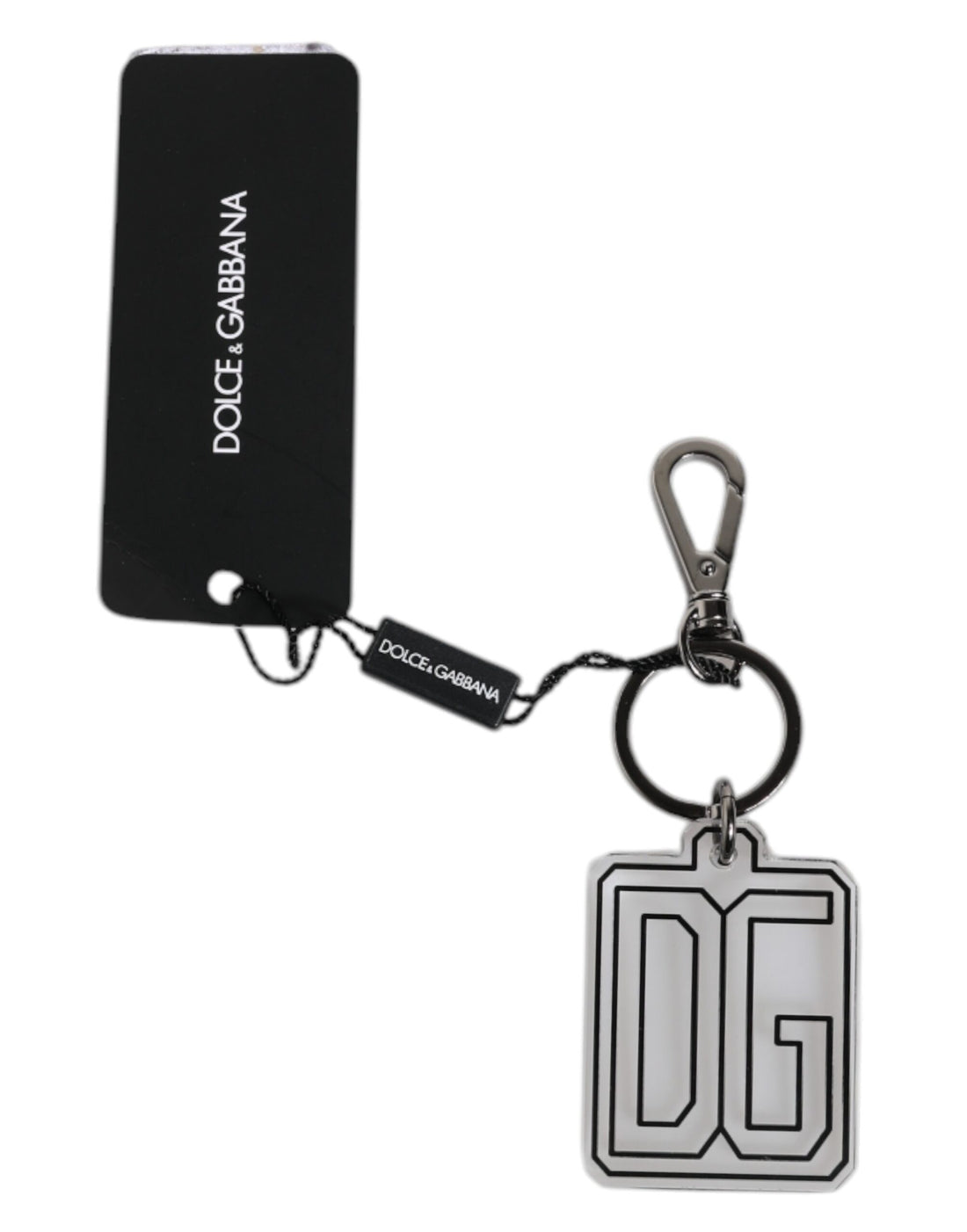 Dolce &amp; Gabbana Gray Black DG Rubber Logo Silver Men&