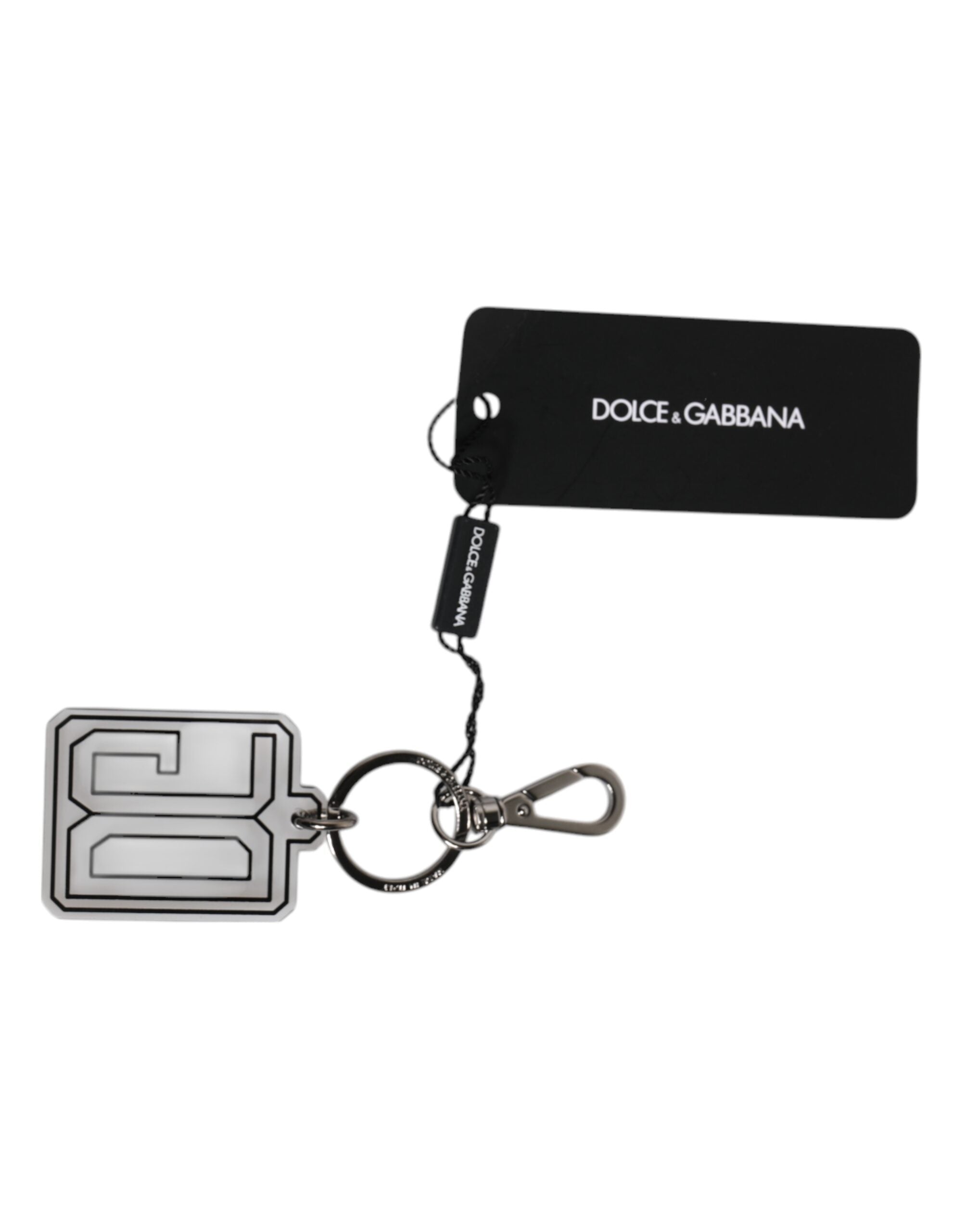 Dolce &amp; Gabbana Gray Black DG Rubber Logo Silver Men&