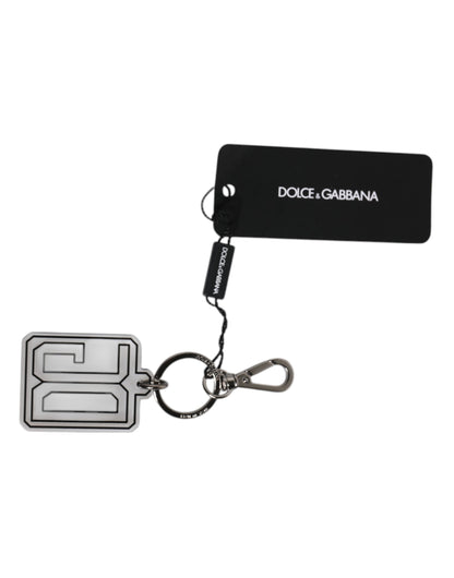 Dolce &amp; Gabbana Gray Black DG Rubber Logo Silver Men&