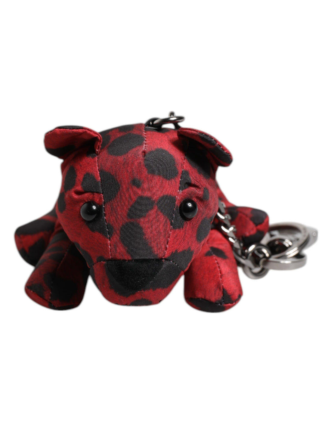 Dolce &amp; Gabbana Red Black Polyester Animal Silhouette Keychain Keyring
