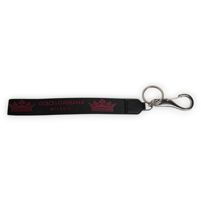 Dolce &amp; Gabbana Black Nylon Logo DG Crown Men&
