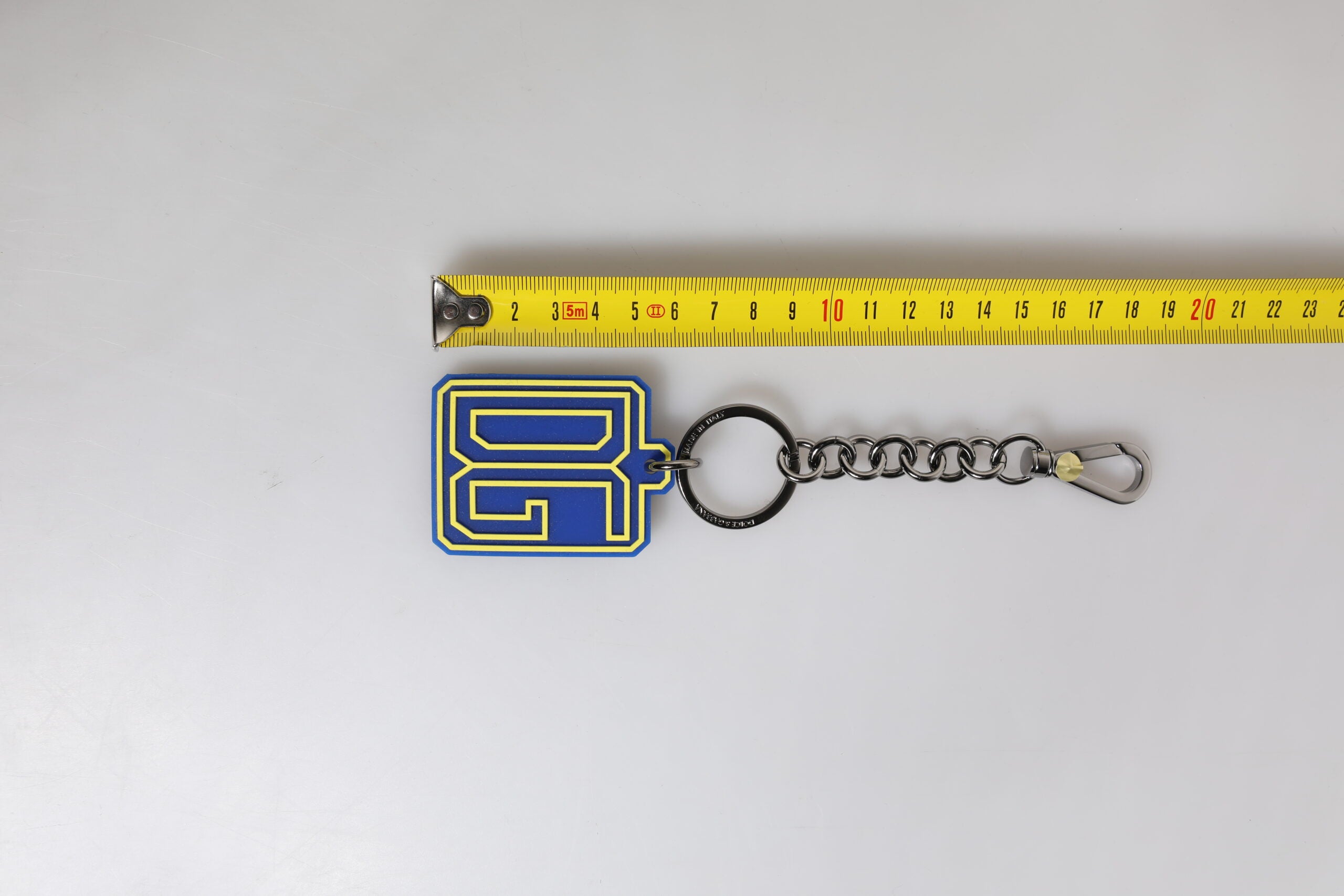Dolce &amp; Gabbana Blue Yellow DG Rubber Logo Silver Men&