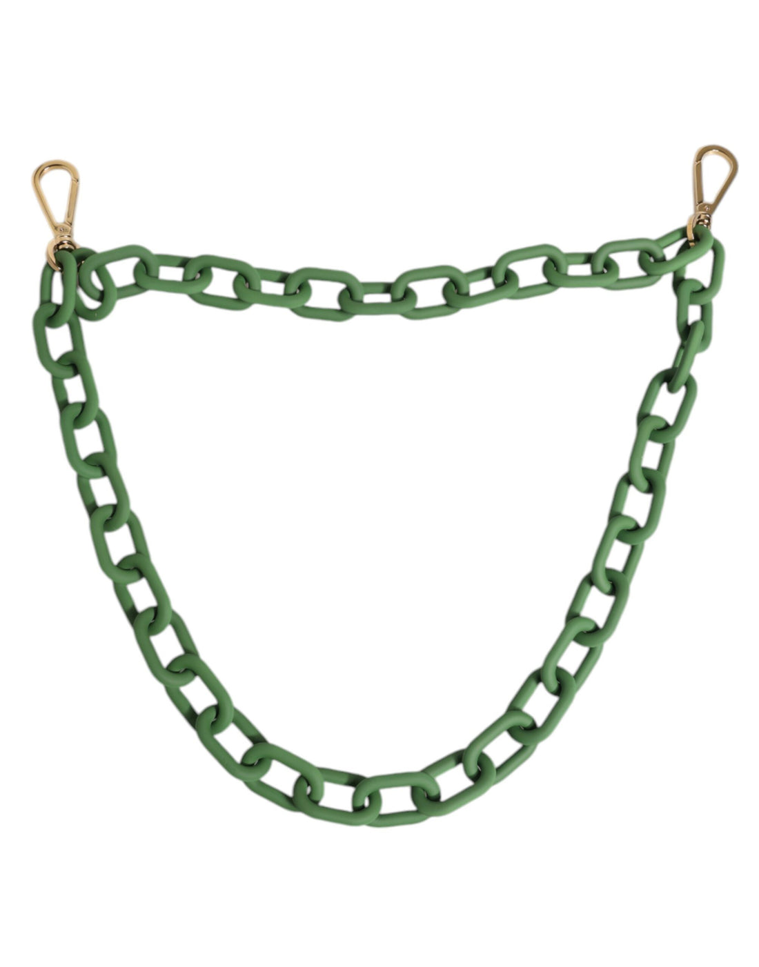 Dolce &amp; Gabbana Green Plexy Acrylic Chunky Gold Hardware Wallet Chain