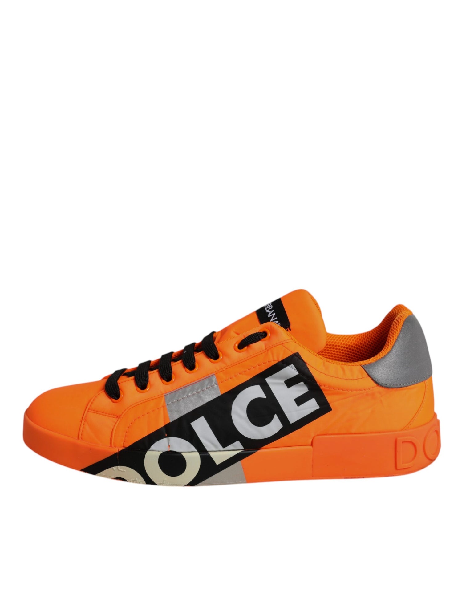 Dolce &amp; Gabbana Orange Portofino Logo Tape Men Sneakers Shoes