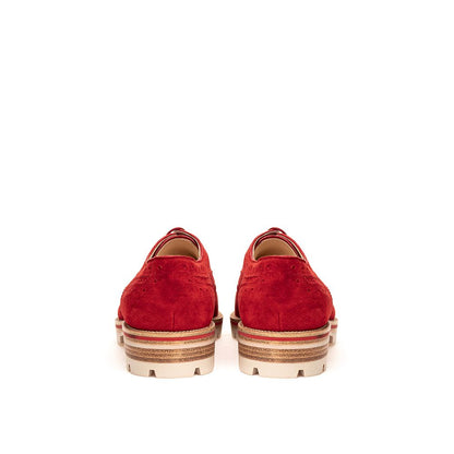 Christian Louboutin Röda Mocka Läder Oxfords Och Derby