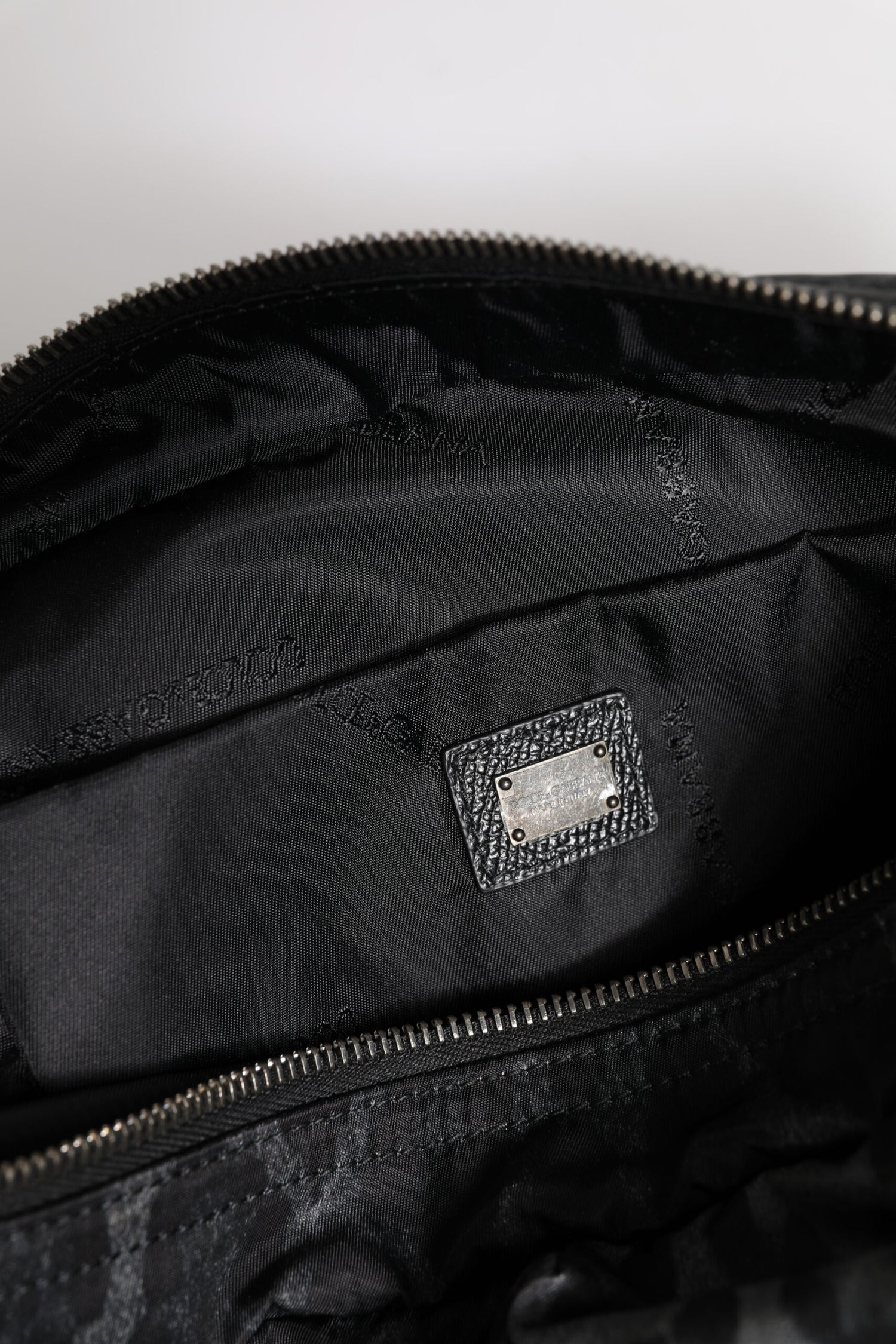 Dolce &amp; Gabbana Black Gray Leopard DG Logo Belt Waist Fanny Pack Bag