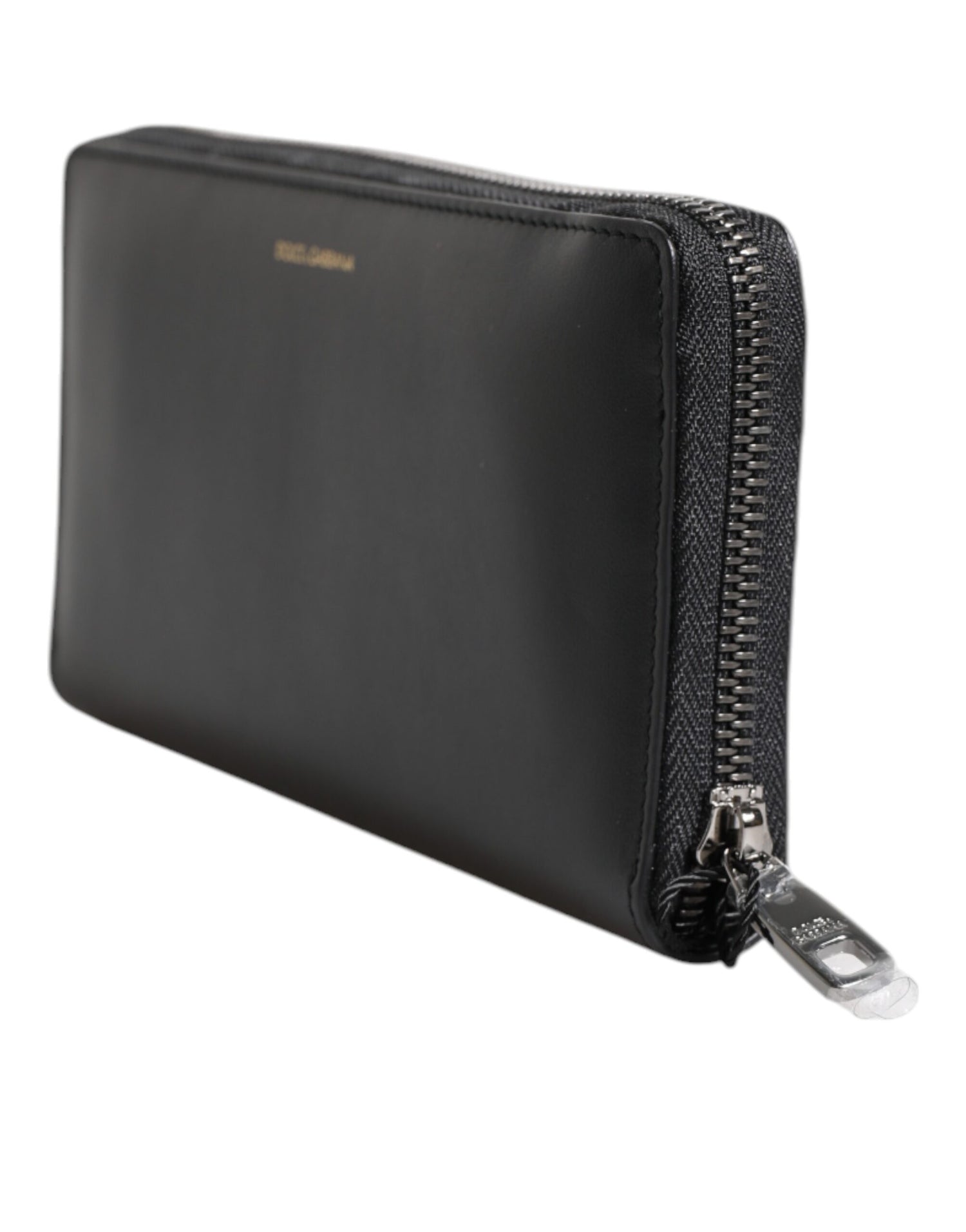 Dolce &amp; Gabbana Black Blue Exotic Leather Embossed Continental Wallet