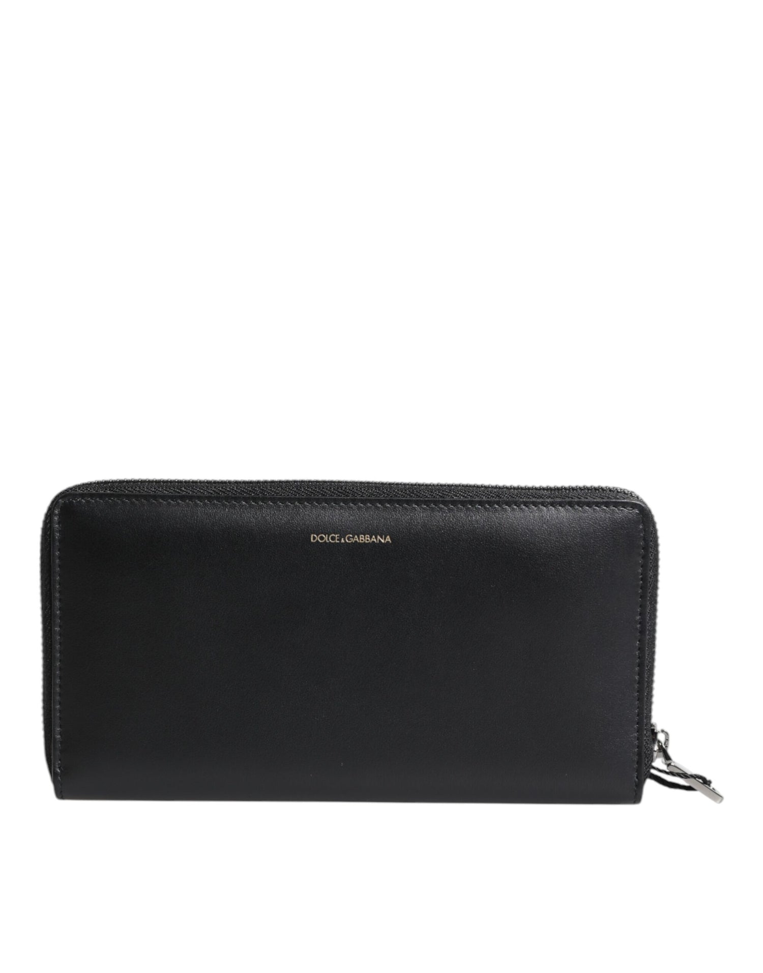 Dolce &amp; Gabbana Black Blue Exotic Leather Embossed Continental Wallet