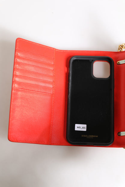 Dolce &amp;amp; Gabbana Röd Quilted Läderväska med Axelrem och Mobilfodral