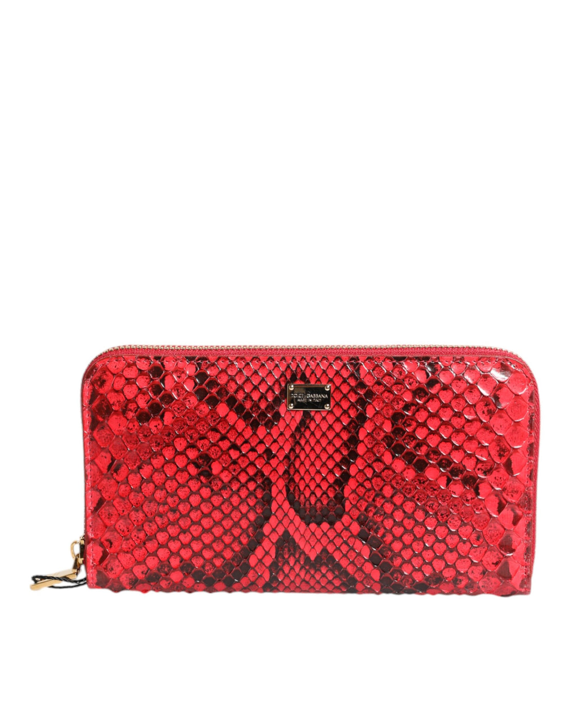 Dolce &amp;amp; Gabbana Röd Exotisk Läderväska med Dragkedja och Continental Clutch