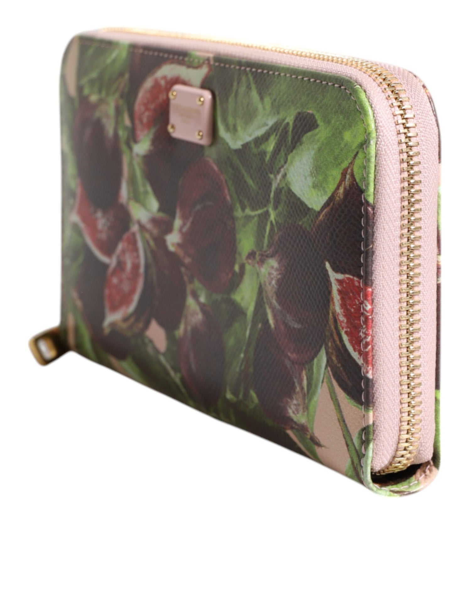 Dolce &amp; Gabbana Multicolor Fig Fruit Dauphine Leather Zip Around Continental Wallet