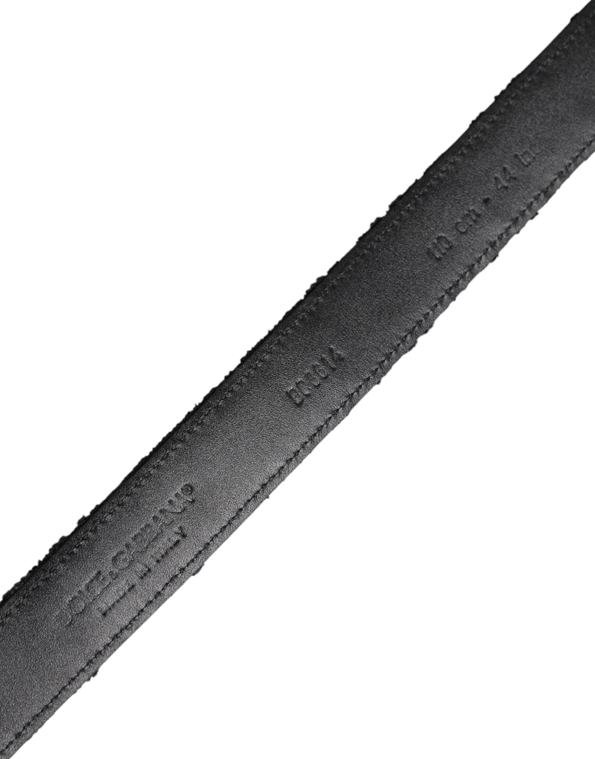 Dolce &amp; Gabbana Black Cotton Blend Silver Metal Buckle Belt