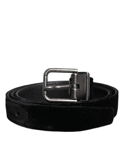 Dolce &amp; Gabbana Black Leather Metal Buckle Classic Belt