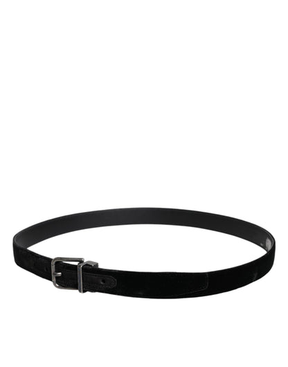 Dolce &amp; Gabbana Black Leather Metal Buckle Classic Belt