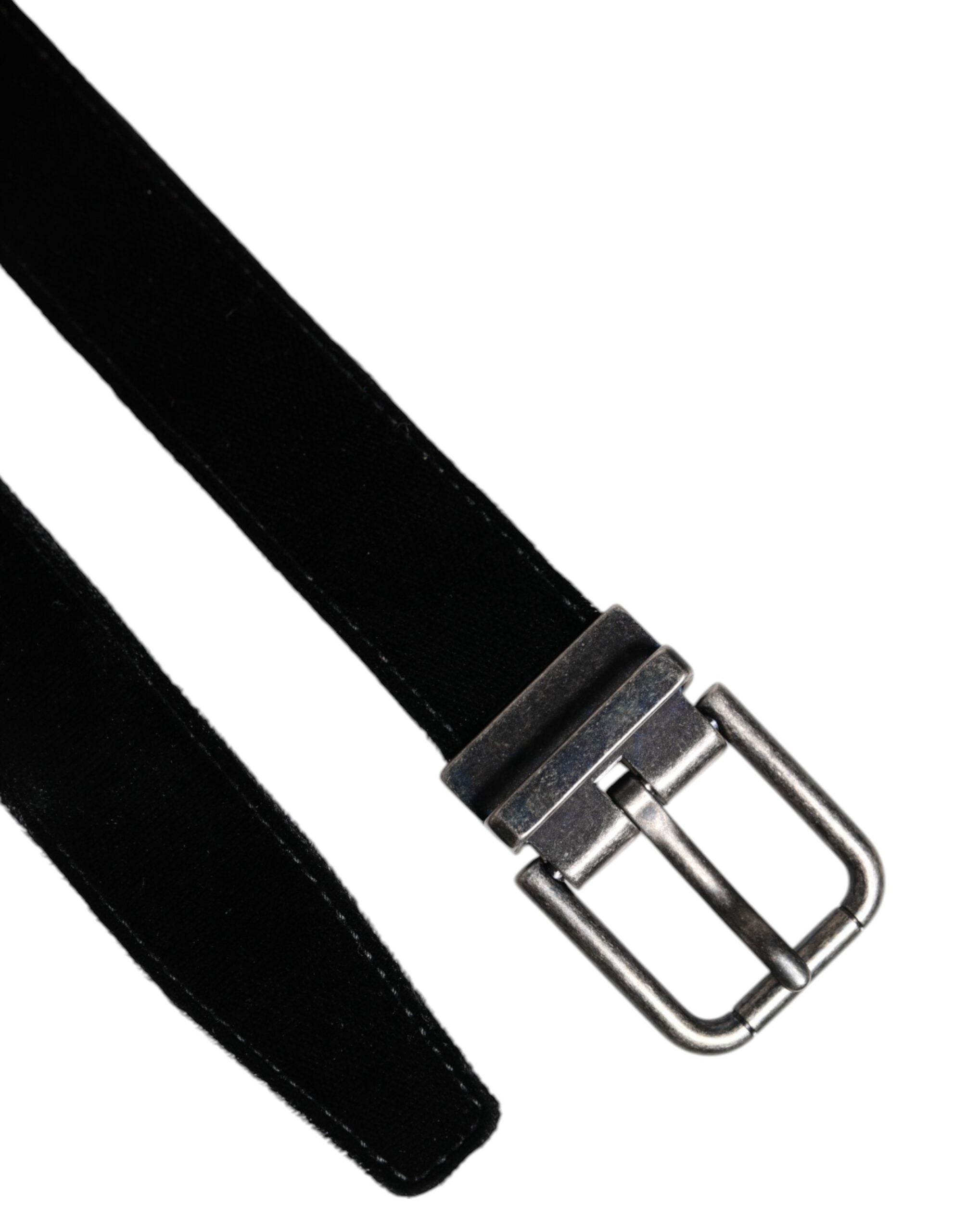 Dolce &amp; Gabbana Black Leather Metal Buckle Classic Belt