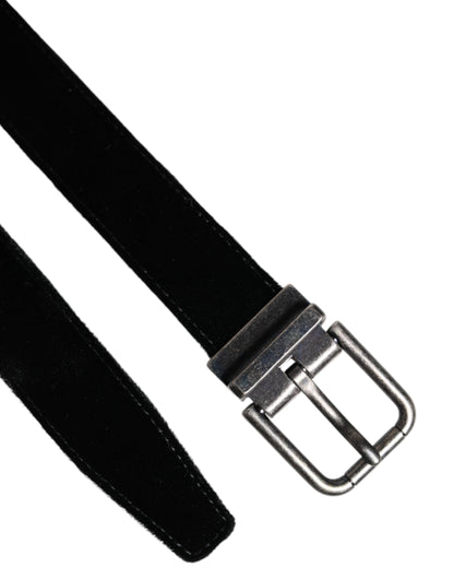 Dolce &amp; Gabbana Black Leather Metal Buckle Classic Belt