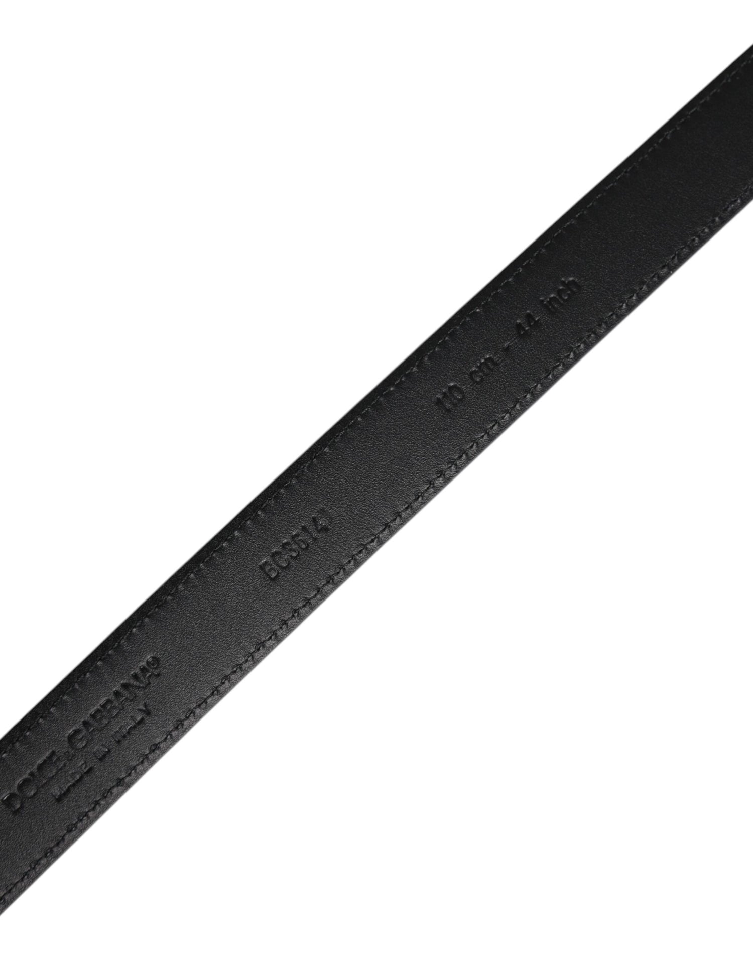 Dolce &amp; Gabbana Black Goat Leather Metal Buckle Classic Belt
