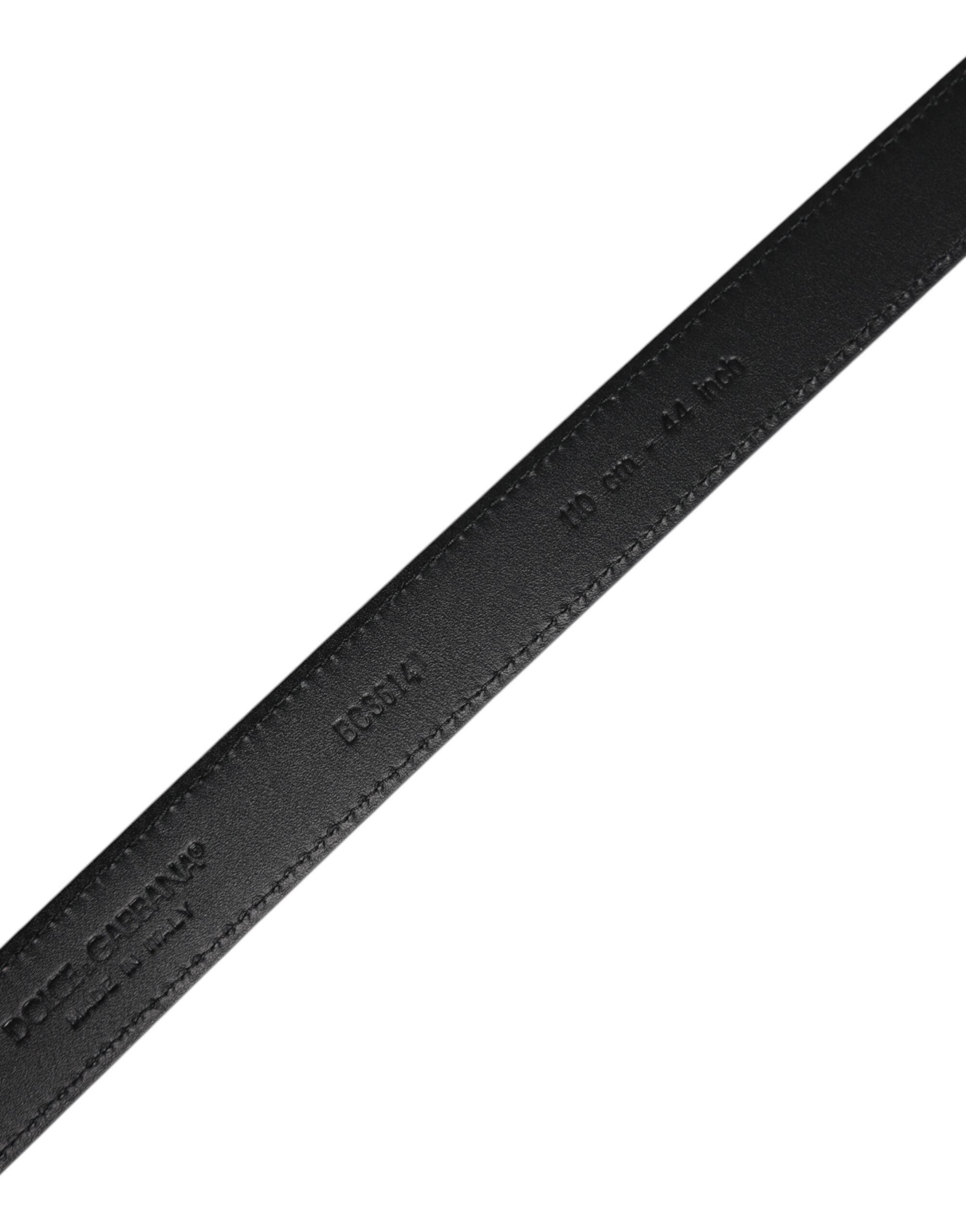 Dolce &amp; Gabbana Black Goat Leather Metal Buckle Classic Belt