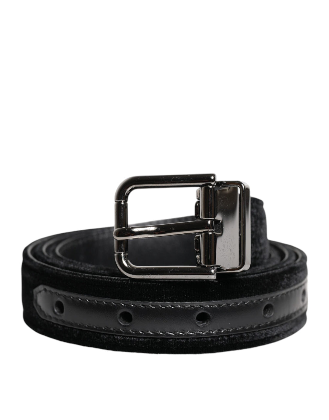 Dolce &amp; Gabbana Black Leather Metal Buckle Classic Belt