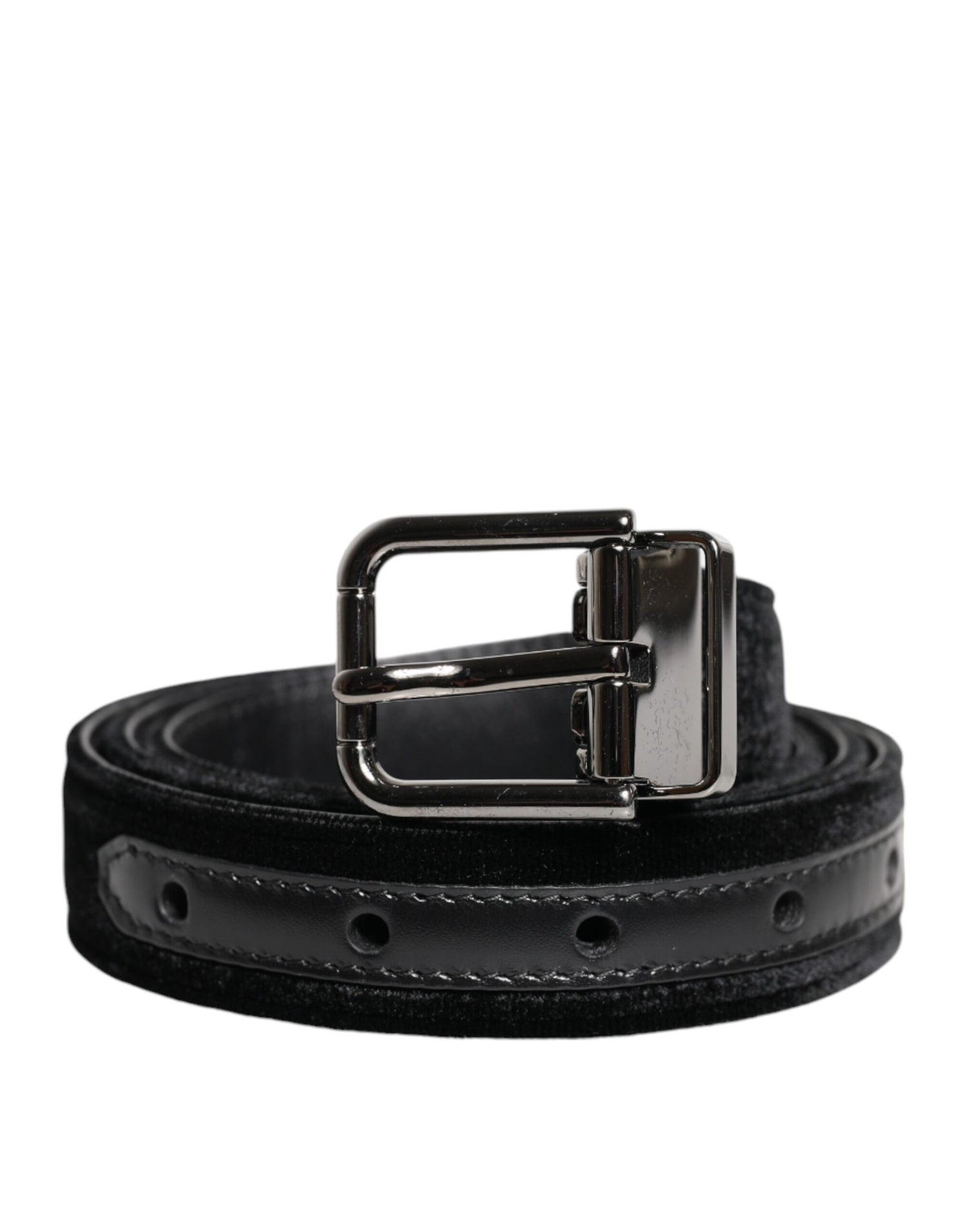 Dolce &amp; Gabbana Black Leather Metal Buckle Classic Belt