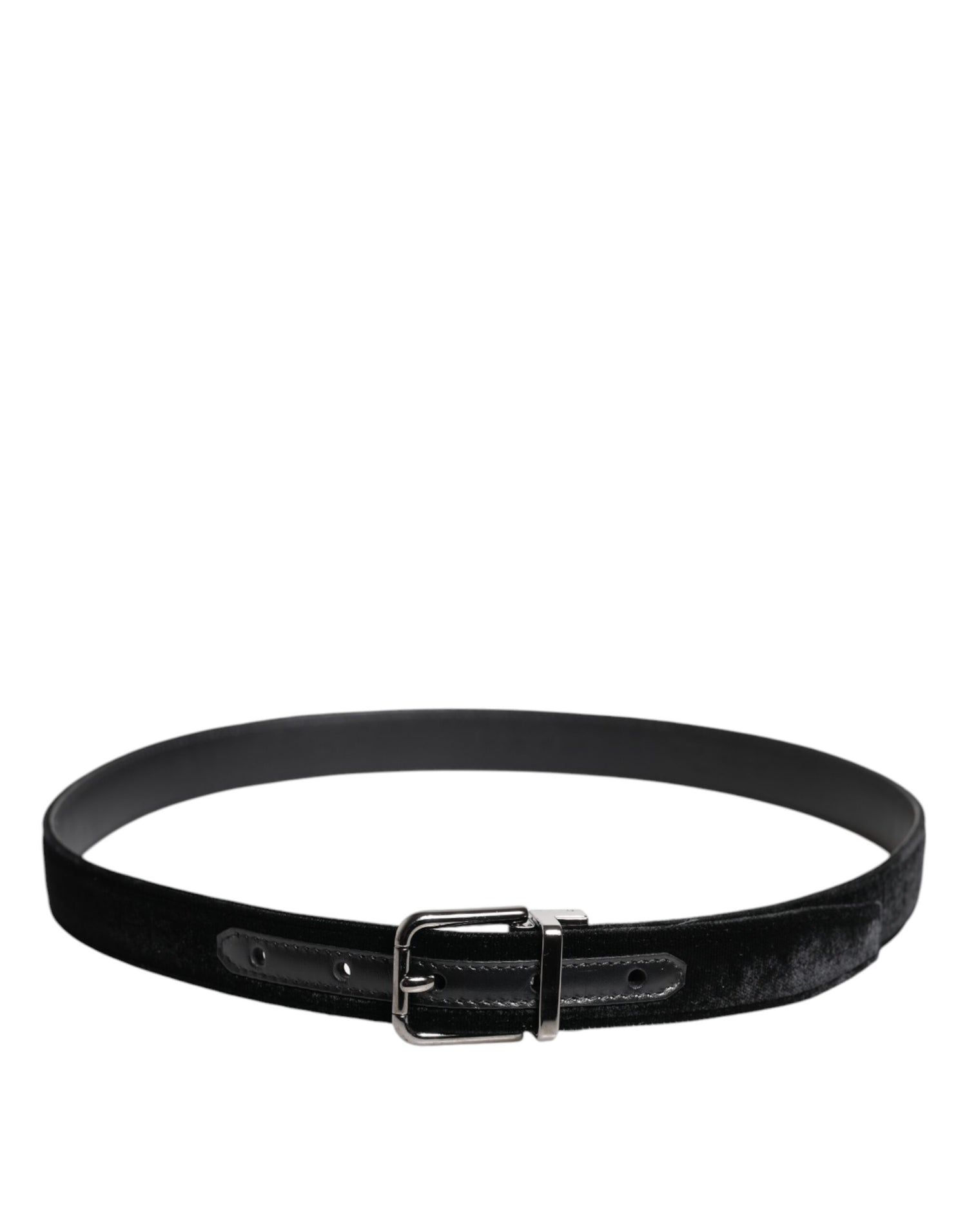 Dolce &amp; Gabbana Black Leather Metal Buckle Classic Belt