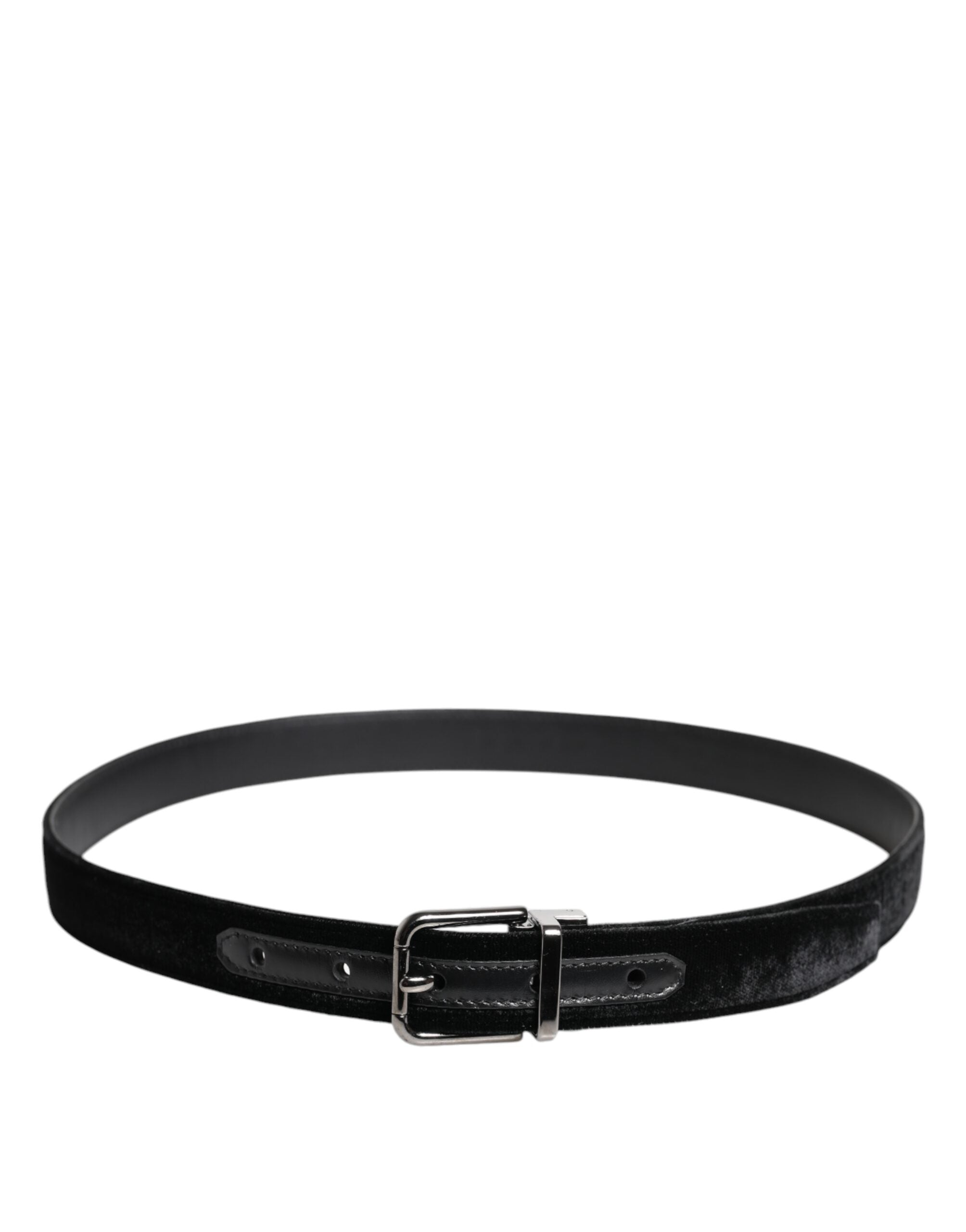 Dolce &amp; Gabbana Black Leather Metal Buckle Classic Belt