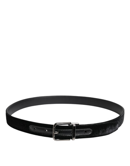 Dolce &amp; Gabbana Black Leather Metal Buckle Classic Belt