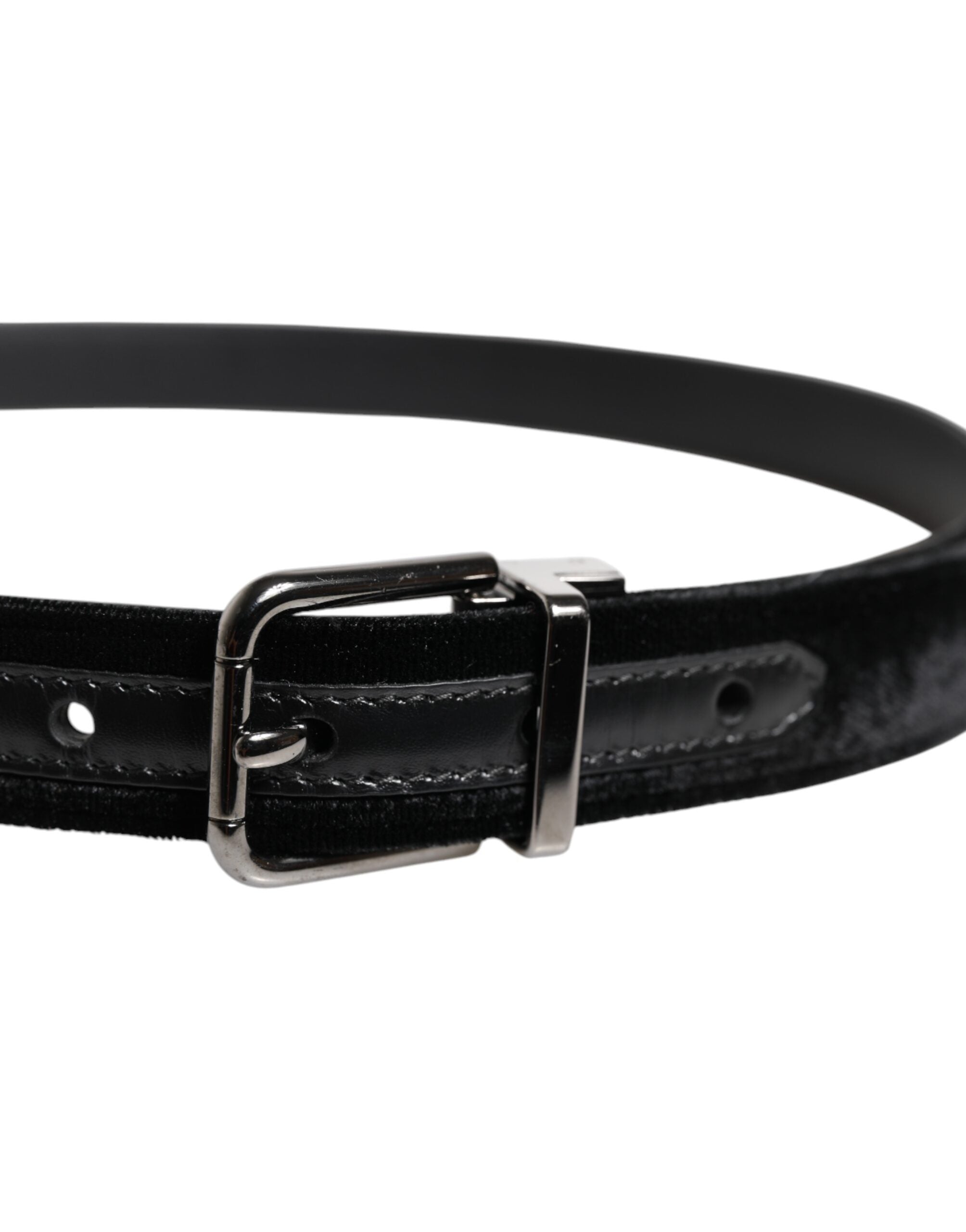 Dolce &amp; Gabbana Black Leather Metal Buckle Classic Belt